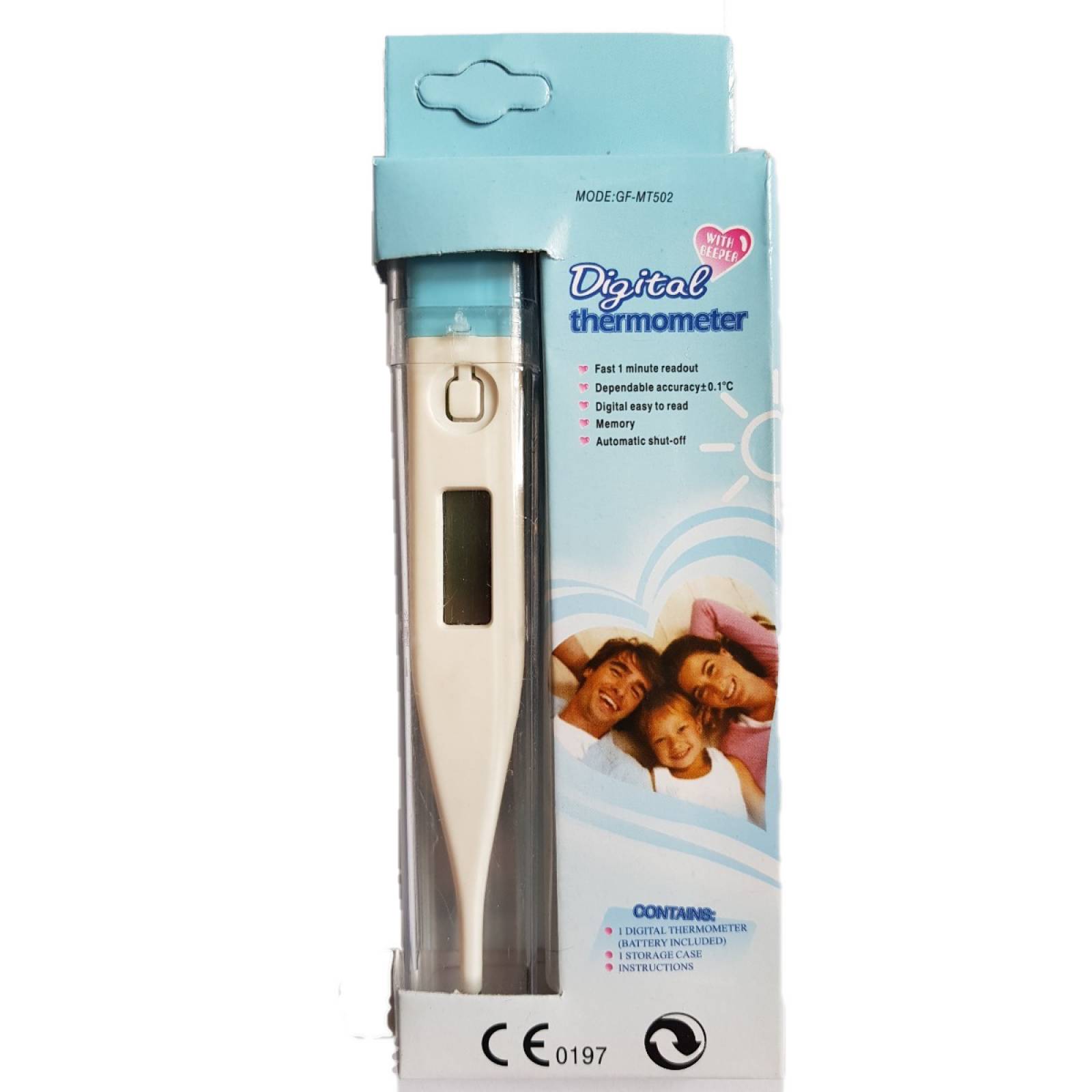 Termometro Digital Medico de Bolsillo con Pantalla  - Blanco.