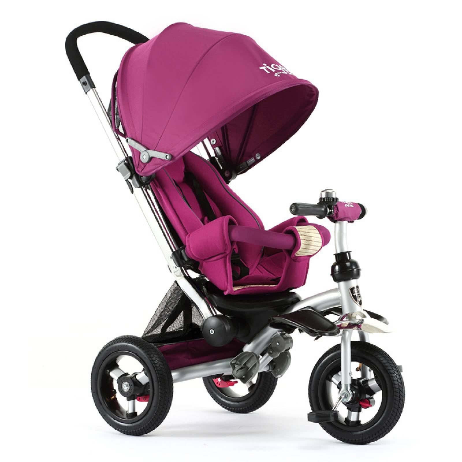 Triciclo para Bebe de lujo Llantas de Goma tipo carriola de 6-5 años  - Fucsia