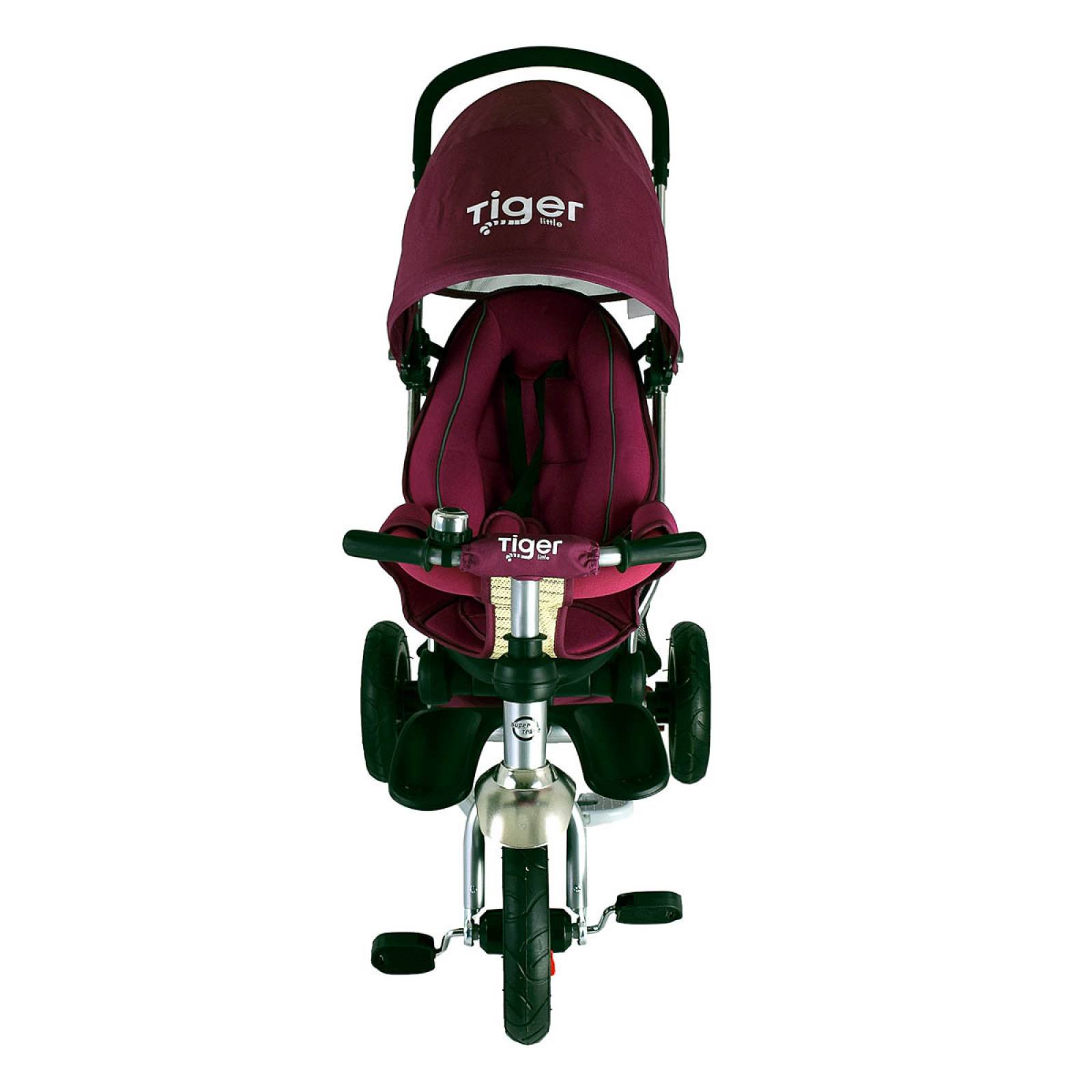 Triciclo para Bebe de lujo Llantas de Goma tipo carriola de 6-5 años  - Fucsia