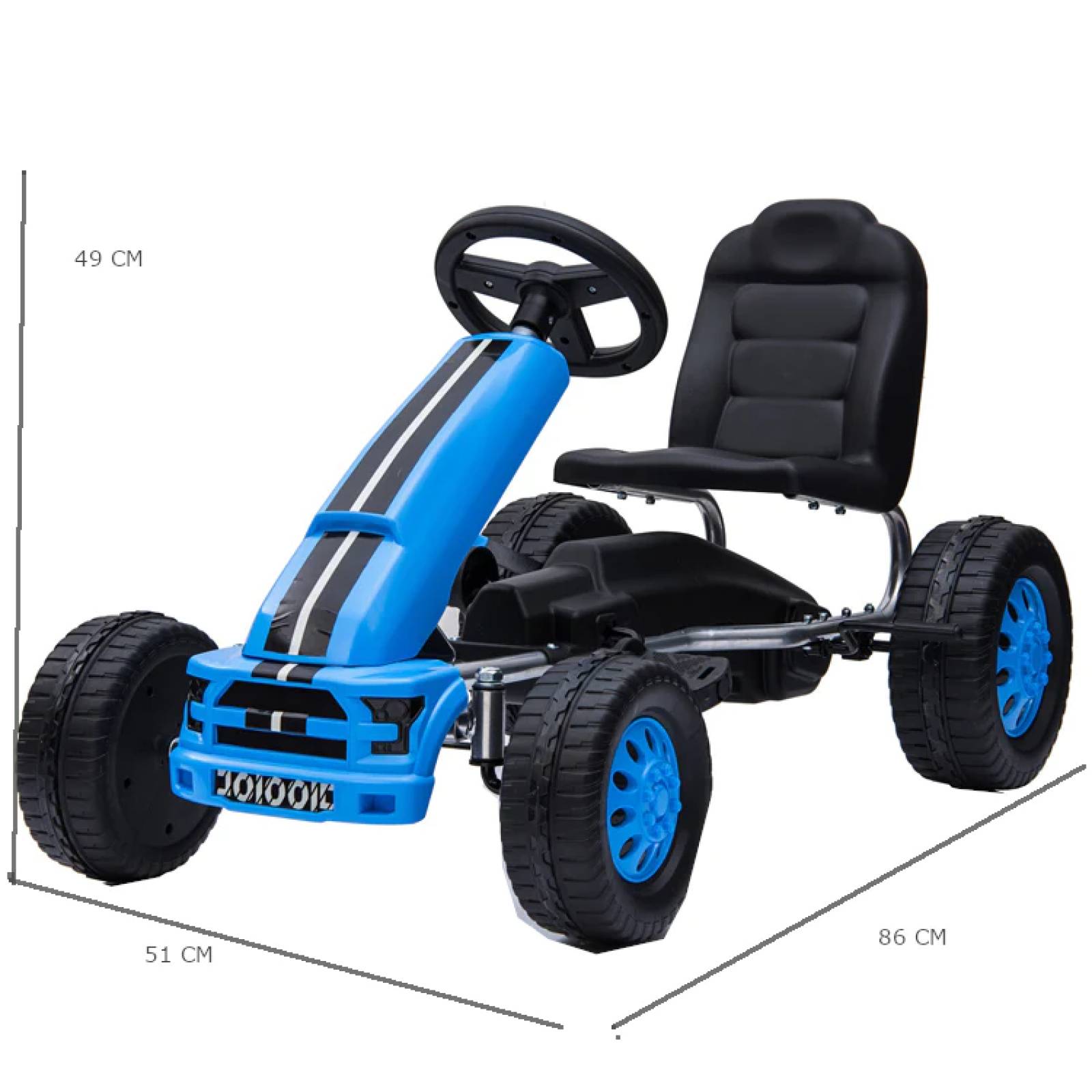 Go Kart Avalancha Montable De Pedales Niños Azul Freno de Mano  - Azul