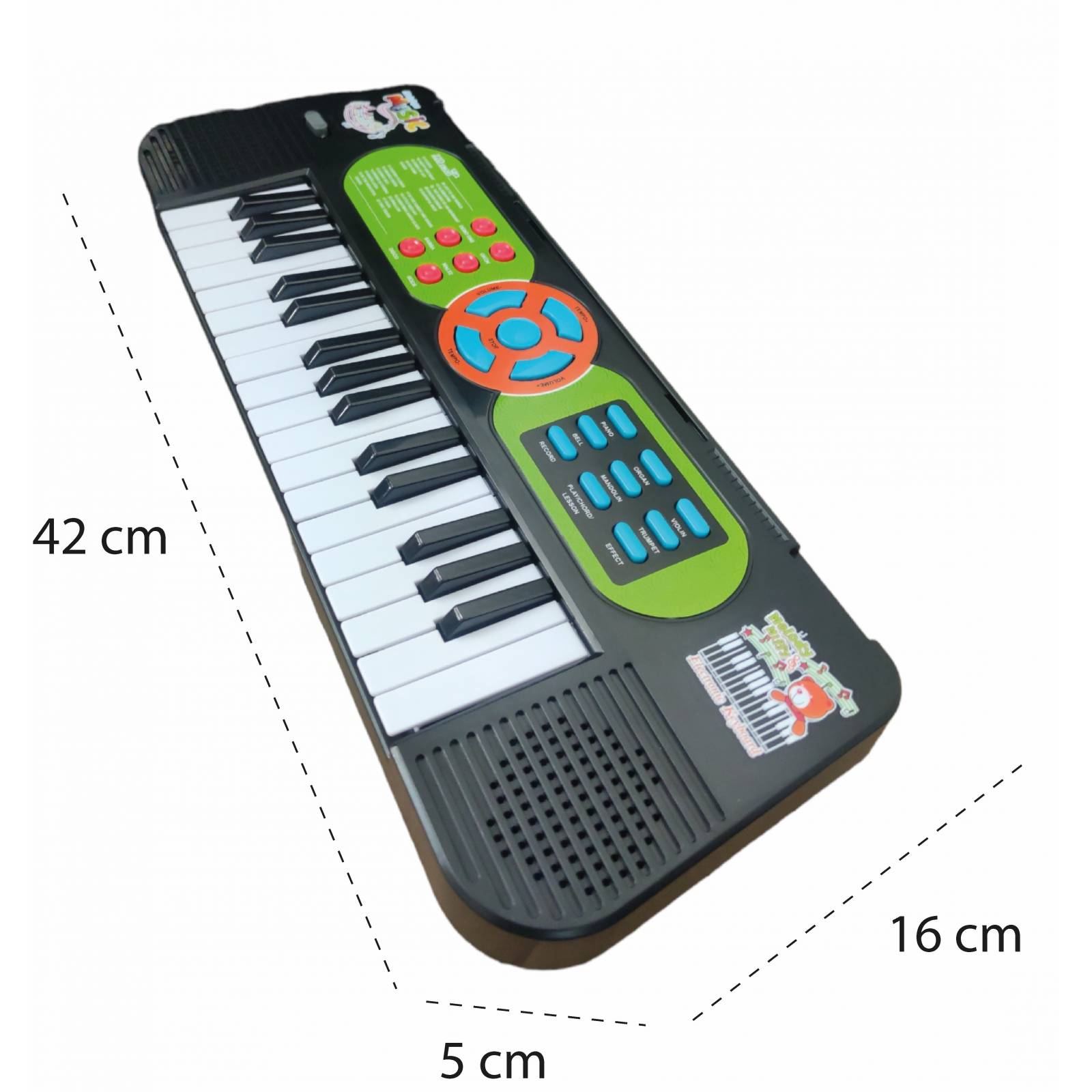 Teclado De Piano Eléctrico De 37 Teclas Para Niños | Portátil Con Micrófono Incluido | 24 Canciones De Demostración Y 8 Ritmos | Altavoz De Alta Fidelidad | Funciona Con 4 Pilas AA