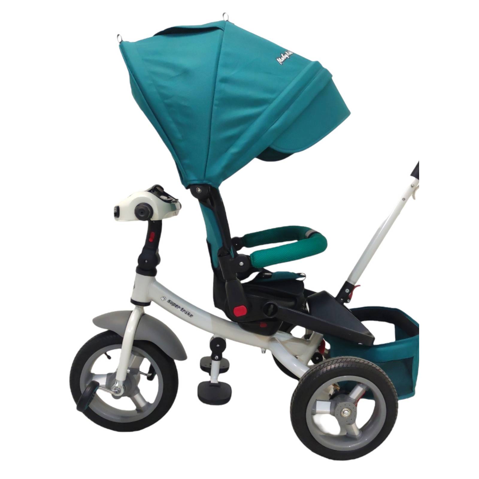 Triciclo para Niños de Lujo Giratorio Llantas Aire Luz Sonido  - Verde