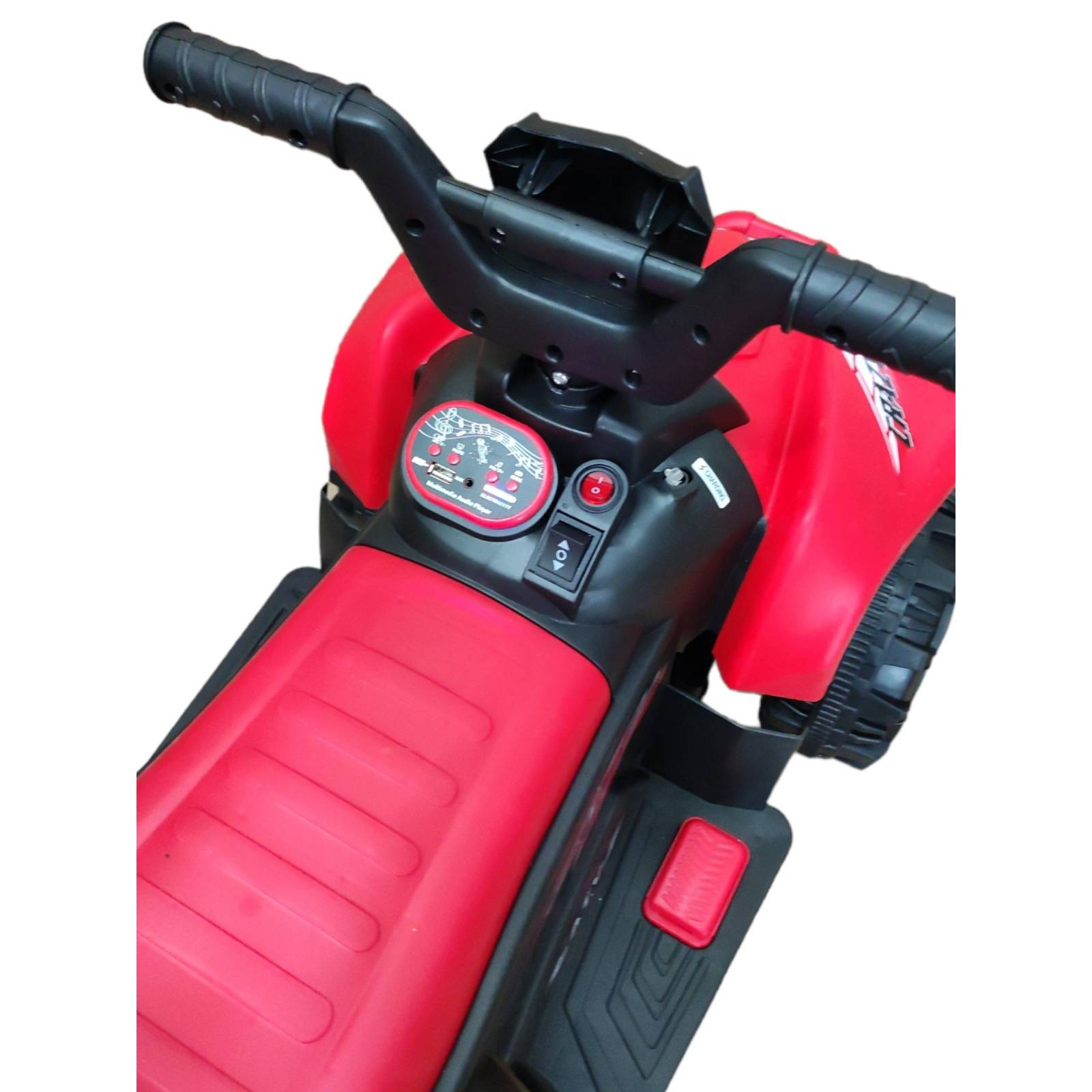 Moto Cuatrimoto Eléctrica Infantil Montable 12V 3Km/h USB AUX  - Rojo