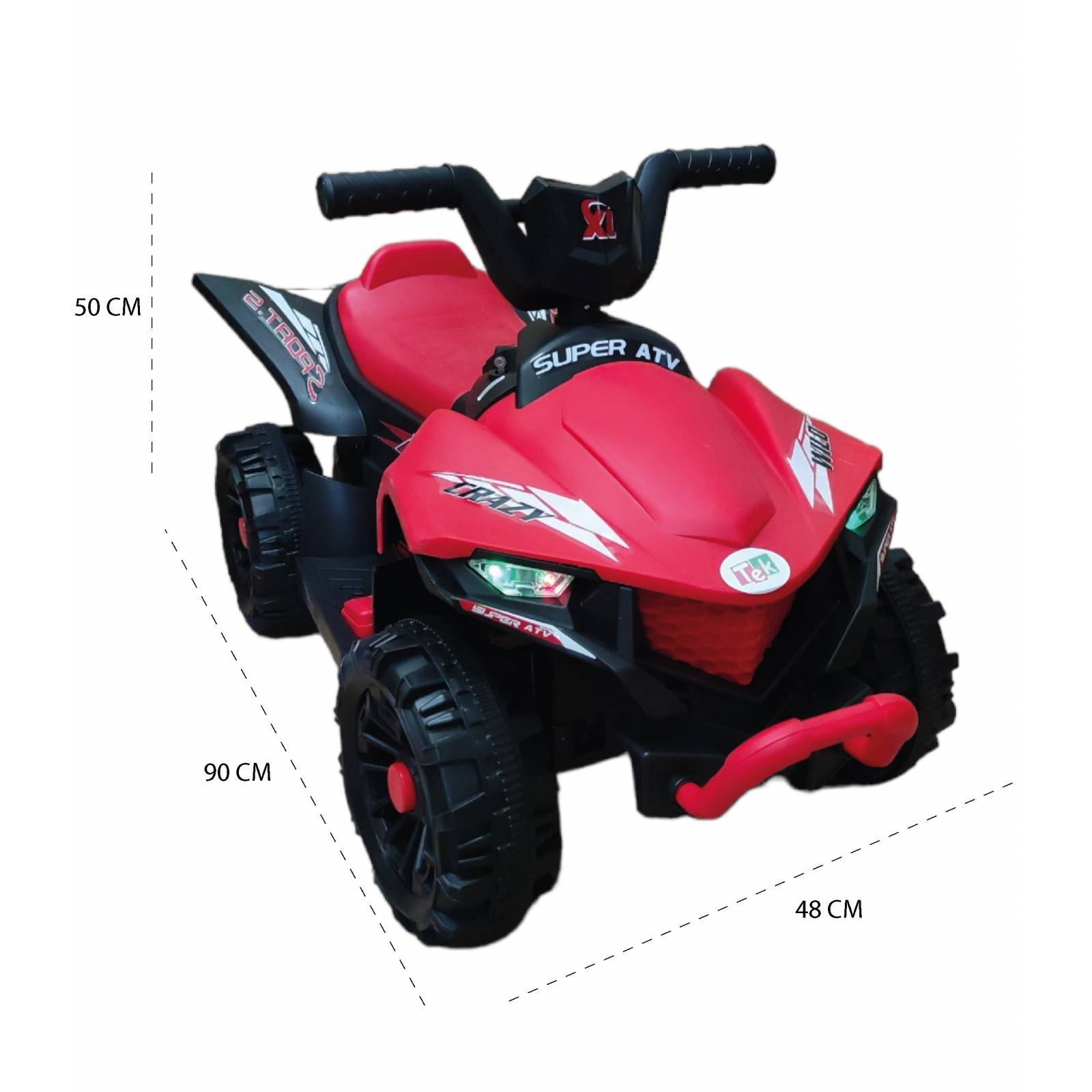 Moto Cuatrimoto Eléctrica Infantil Montable 12V 3Km/h USB AUX  - Rojo