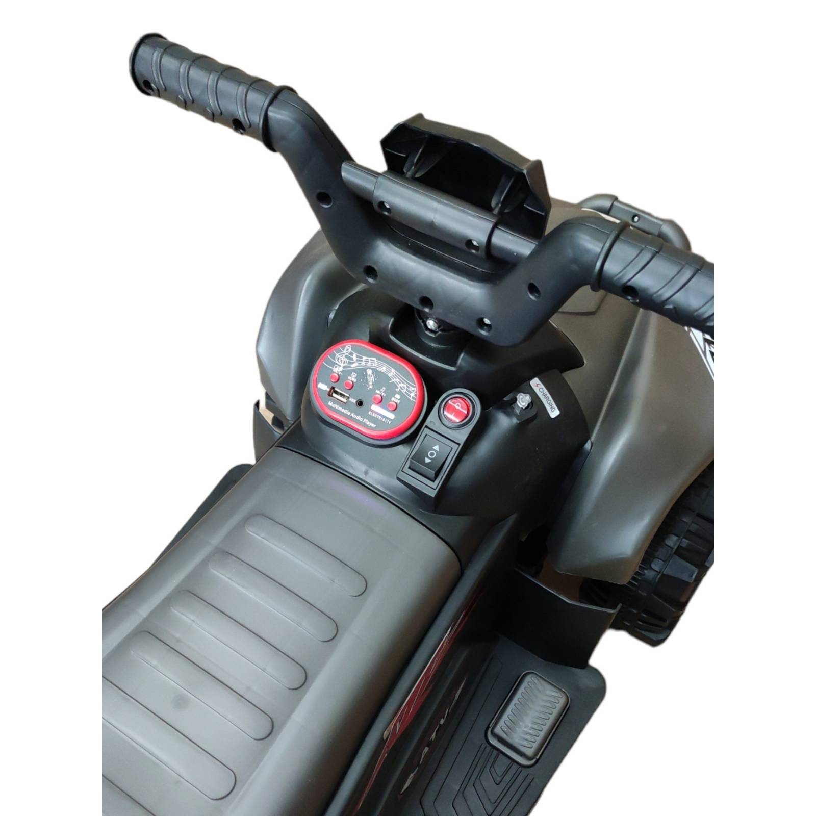 Moto Cuatrimoto Eléctrica Infantil Montable 12V 3Km/h USB AUX  - Gris
