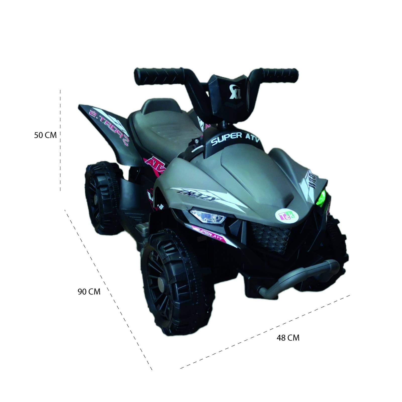 Moto Cuatrimoto Eléctrica Infantil Montable 12V 3Km/h USB AUX  - Gris