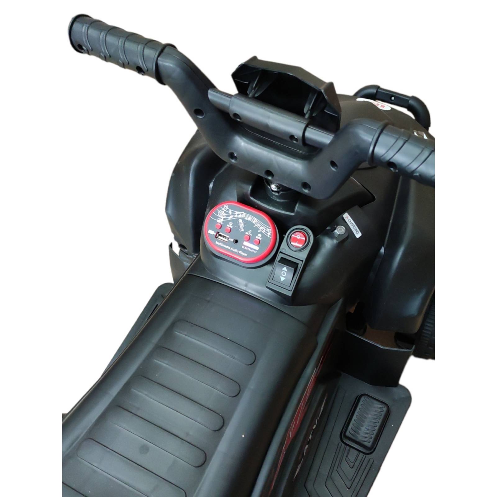 Moto Cuatrimoto Eléctrica Infantil Montable 12V 3Km/h USB AUX  - Negro