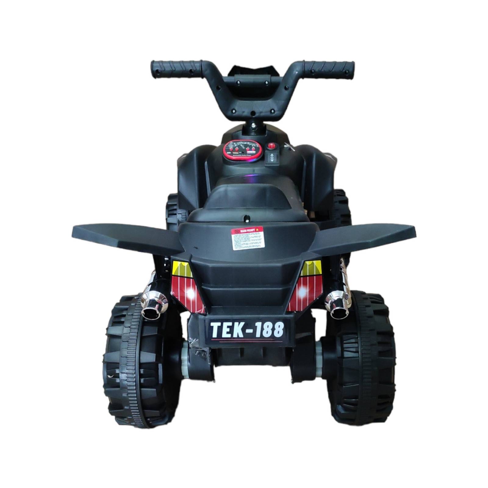 Moto Cuatrimoto Eléctrica Infantil Montable 12V 3Km/h USB AUX  - Negro