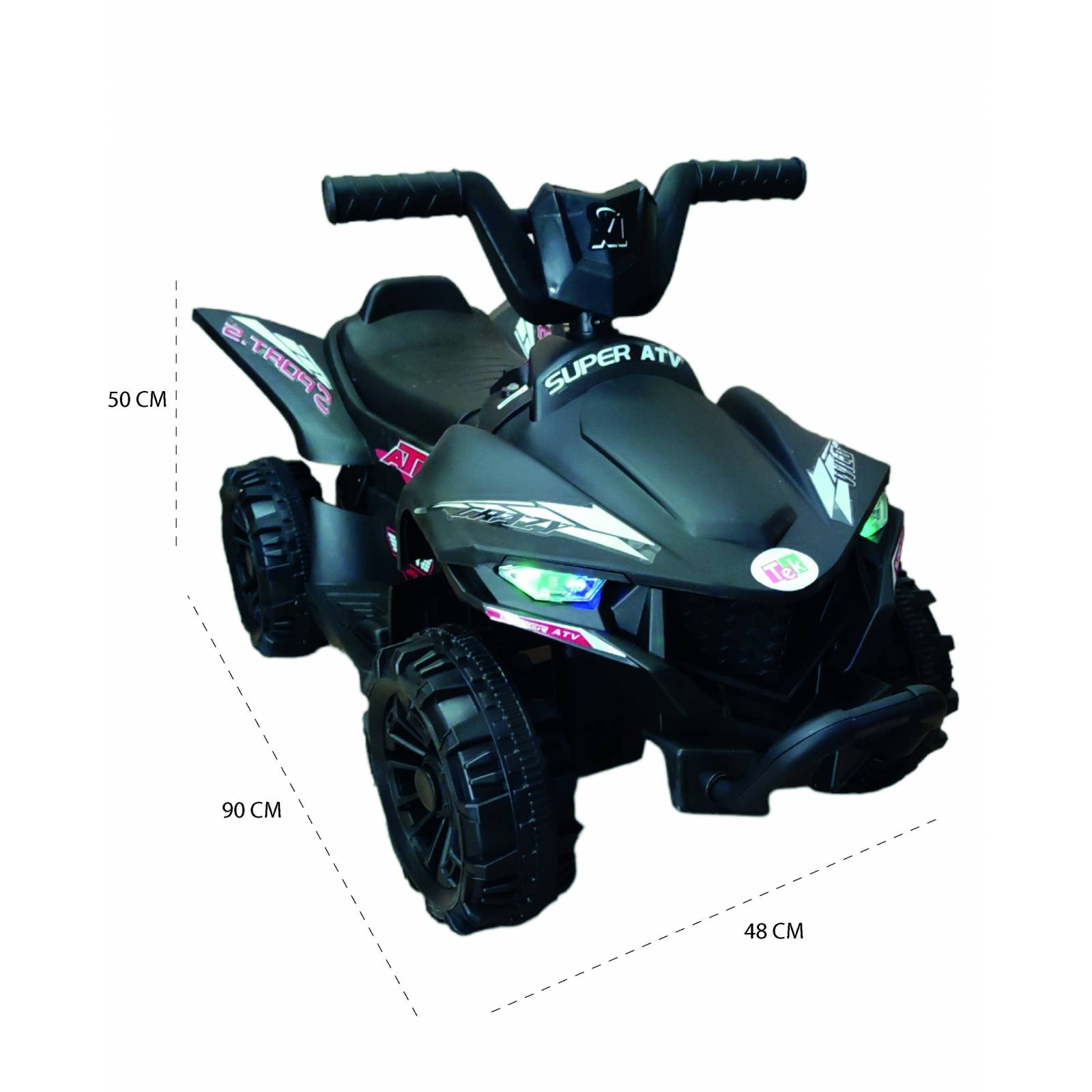 Moto Cuatrimoto Eléctrica Infantil Montable 12V 3Km/h USB AUX  - Negro