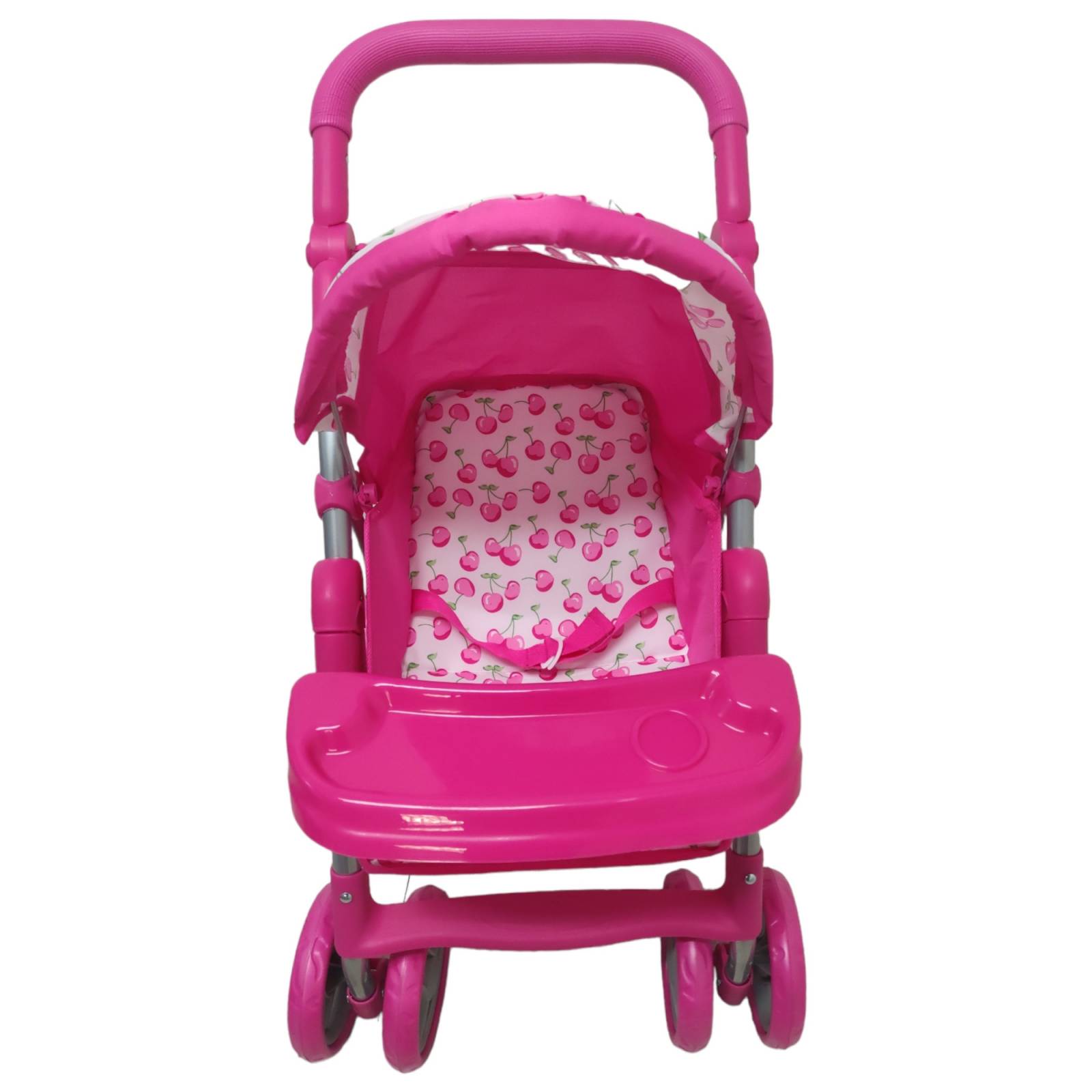 Carriola para Muñecas de Lujo Intercambiable,Toldo retractir,Pañalera  - Rosa.