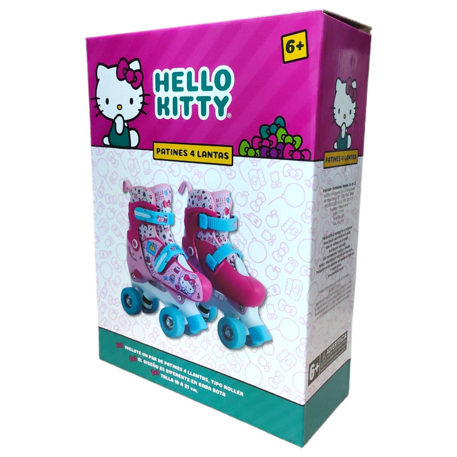 Patines 4 Ruedas para Niños Roller Hello Kity Ajustables - 19a21