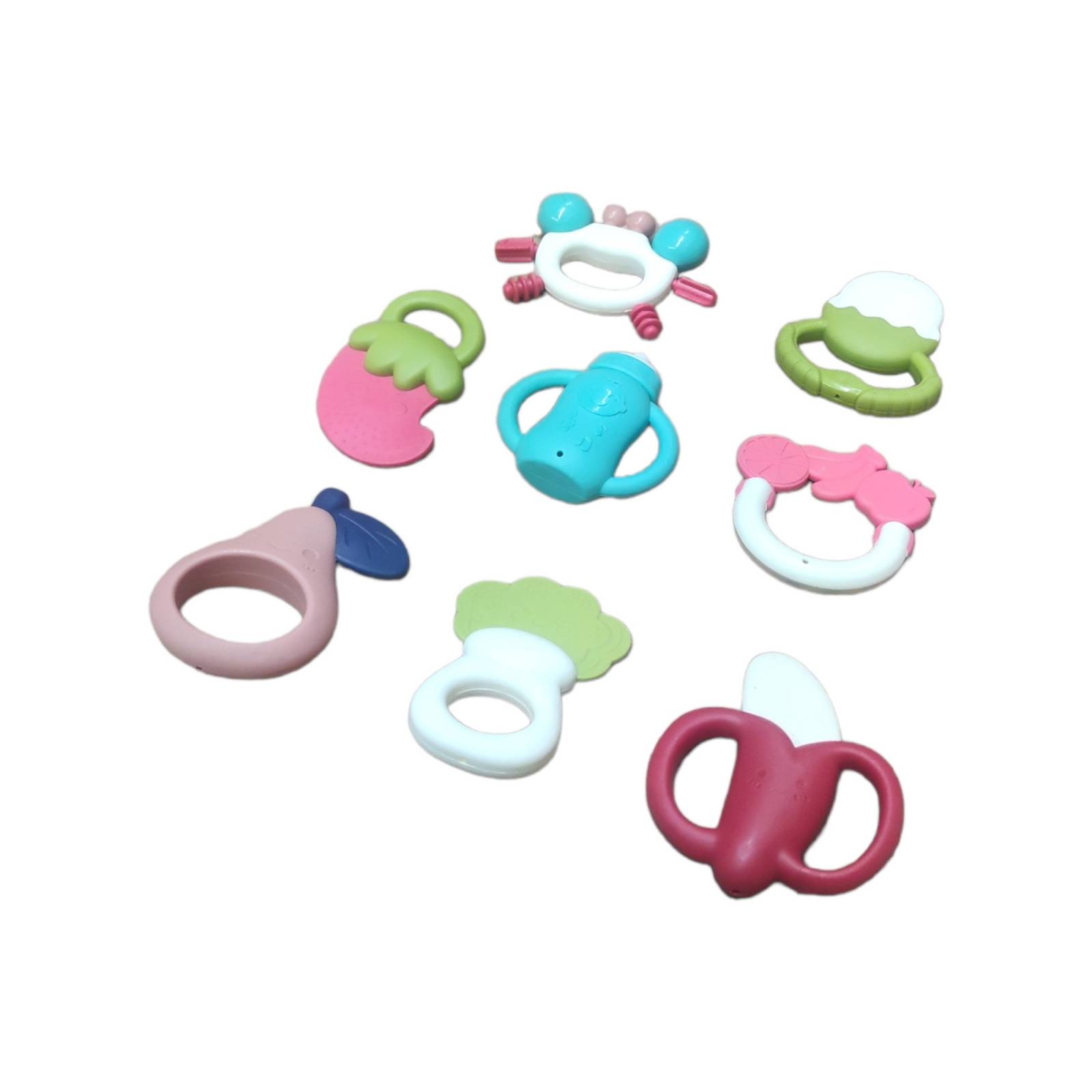 Sonaja para Bebe 8 pz Juguete Esimulación Temprana  - Blanco