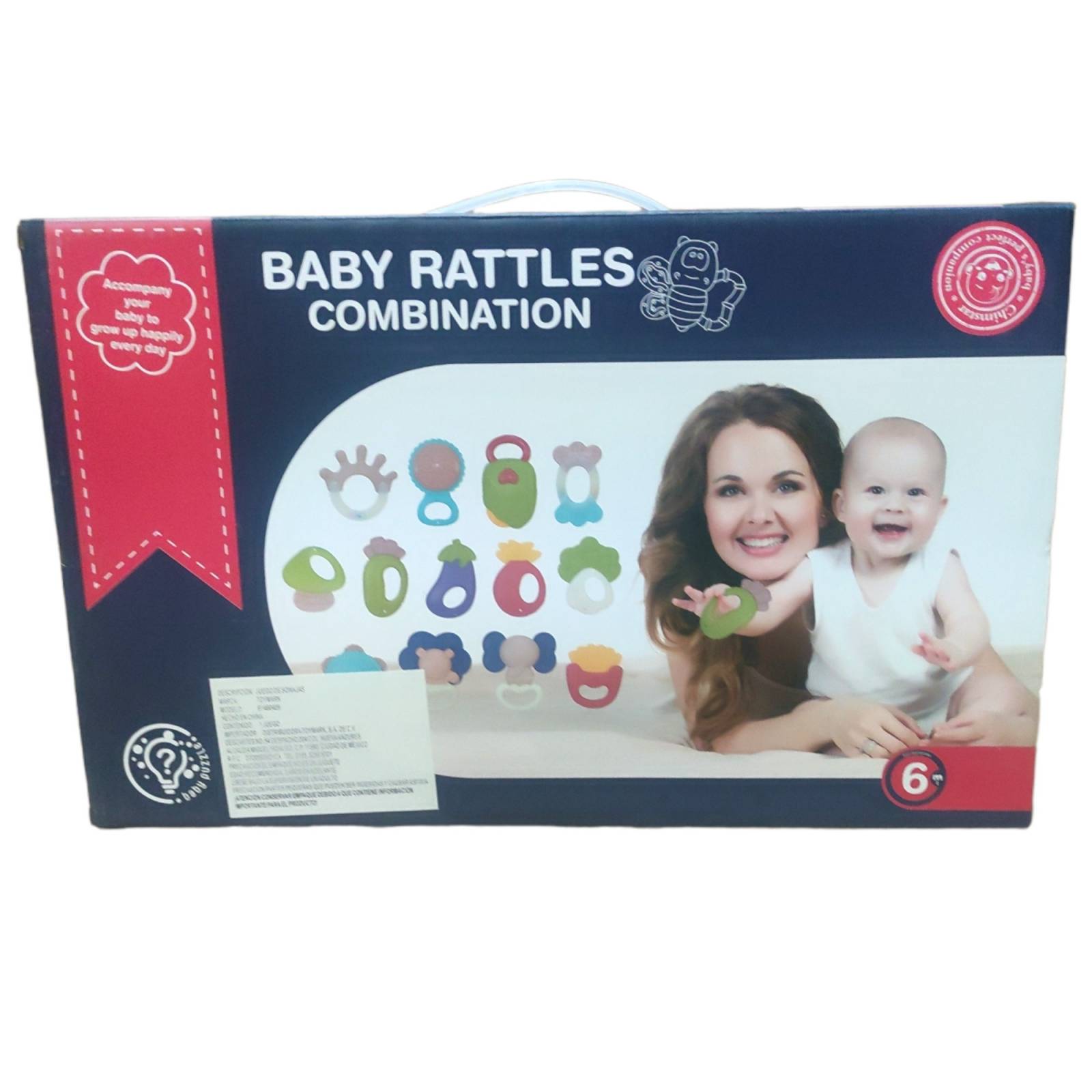 Sonaja para Bebe 8 pz Juguete Esimulación Temprana  - Blanco