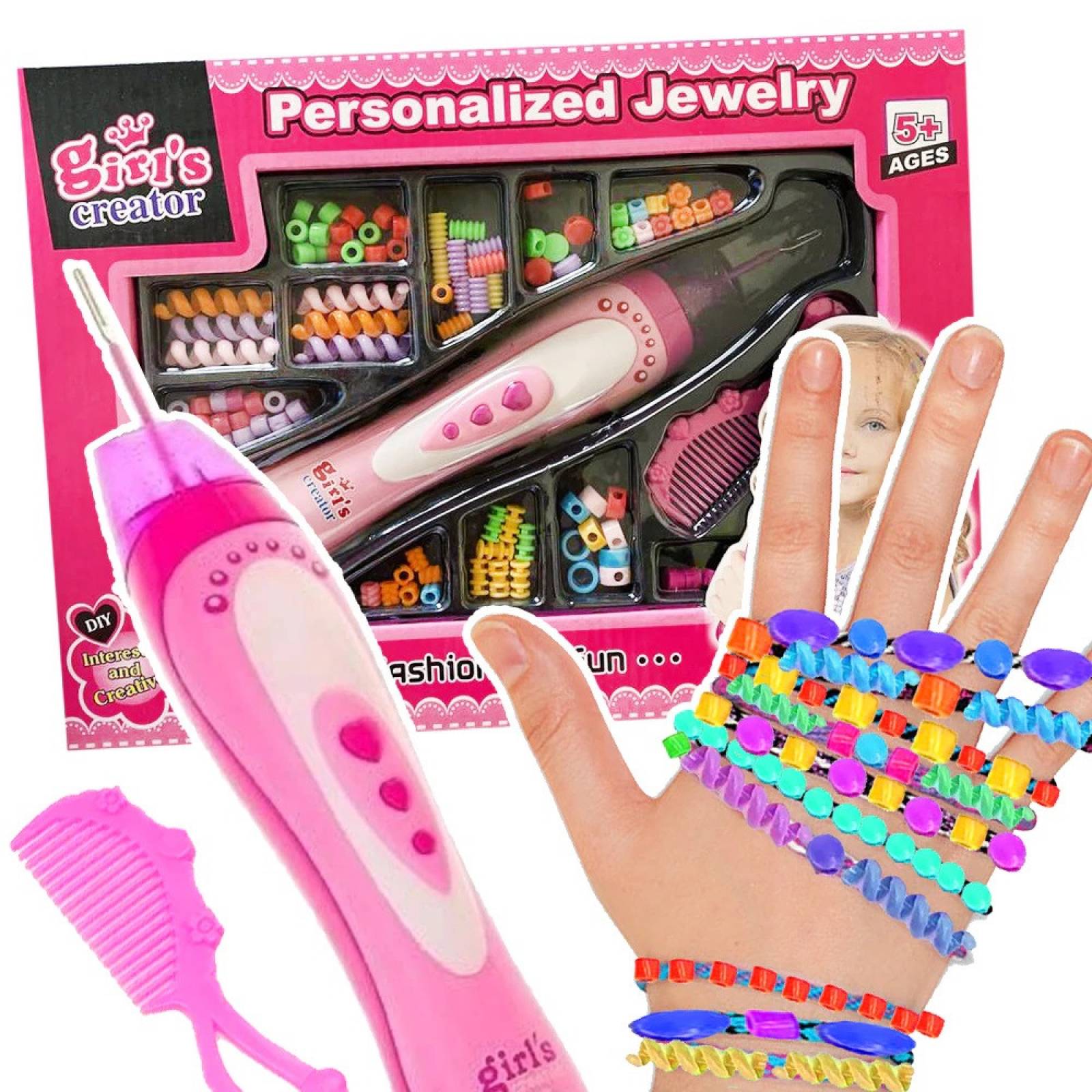 Set de Juguete Vogue Trenzas Jewelry Moda para Pelo Niña  - Rosa