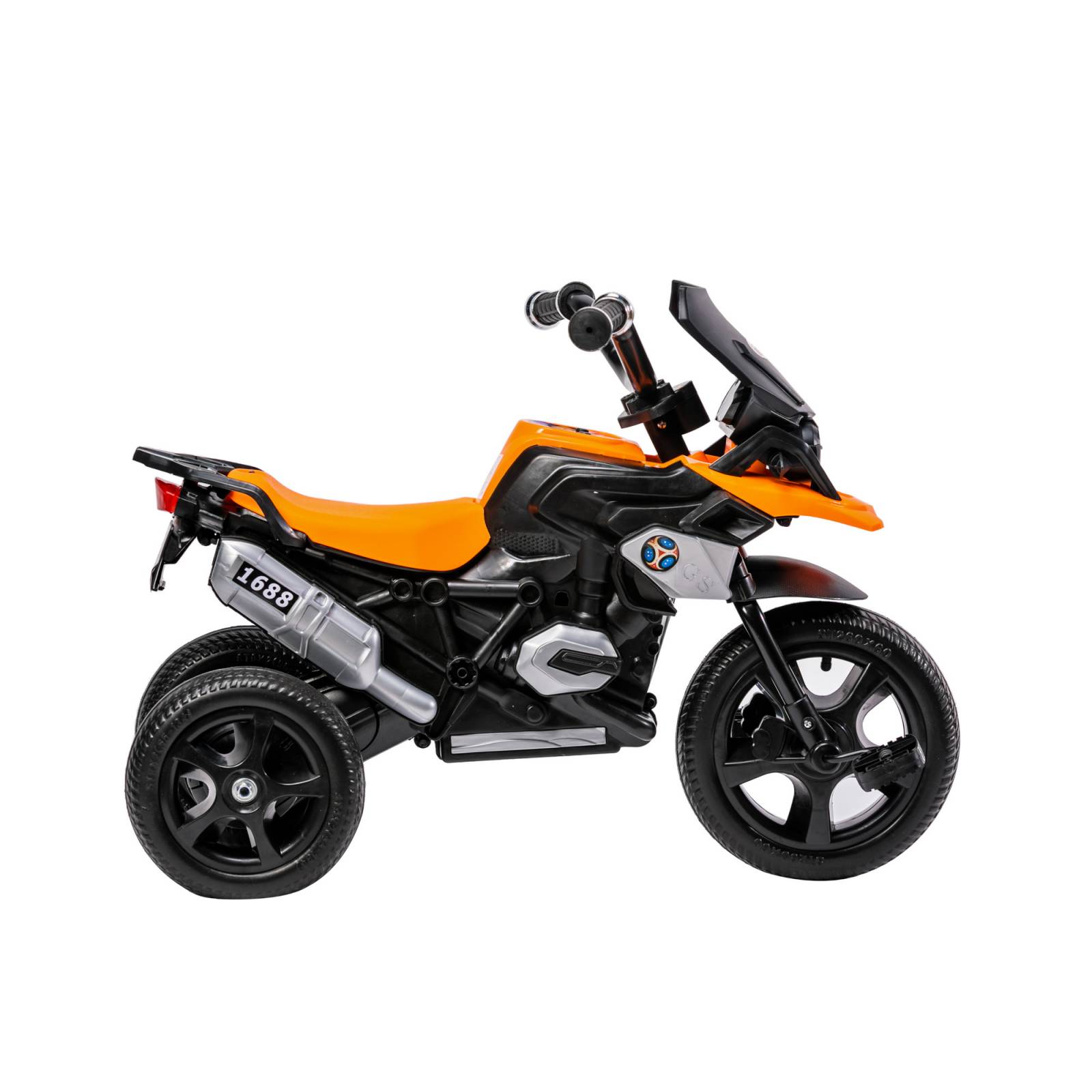 Triciclo para Niños con Diseño de Moto y Luz Frontal  - Naranja.