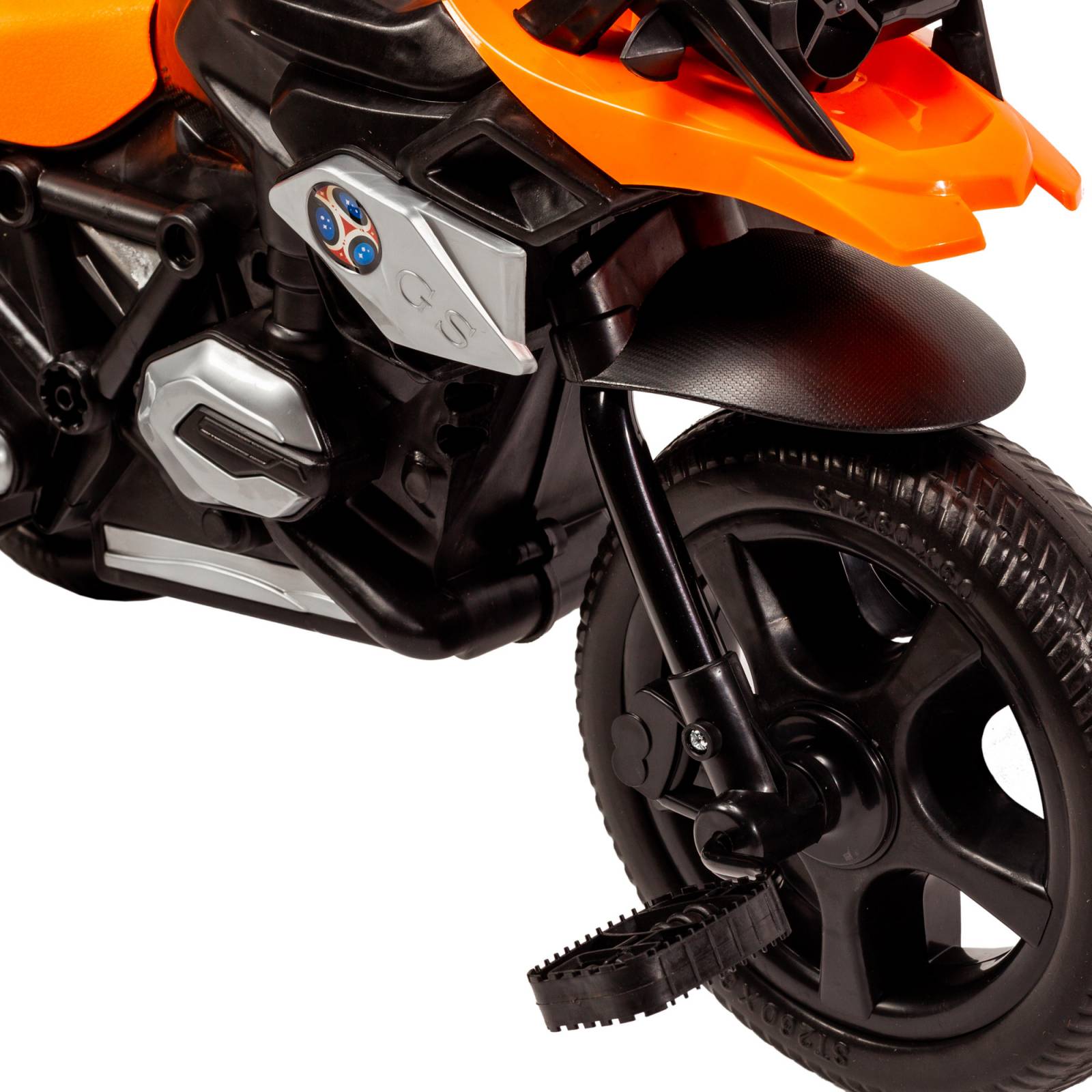 Triciclo para Niños con Diseño de Moto y Luz Frontal  - Naranja.