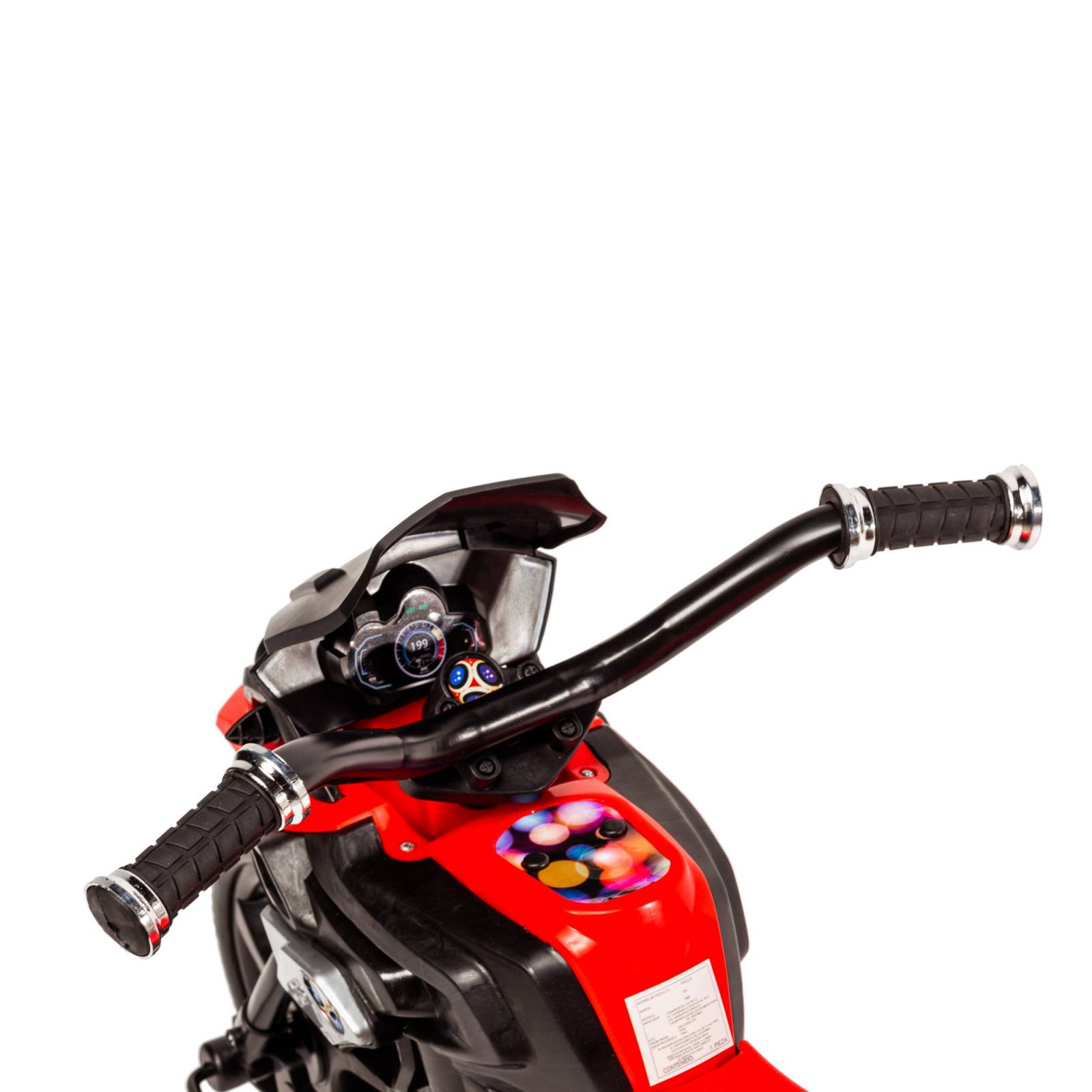 Triciclo para Niños con Diseño de Moto y Luz Frontal  - Rojo.