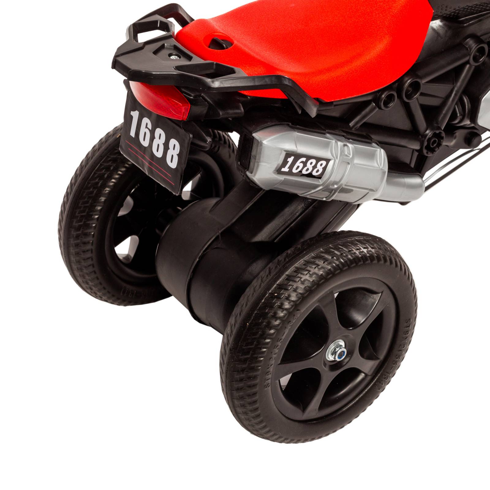 Triciclo para Niños con Diseño de Moto y Luz Frontal  - Rojo.