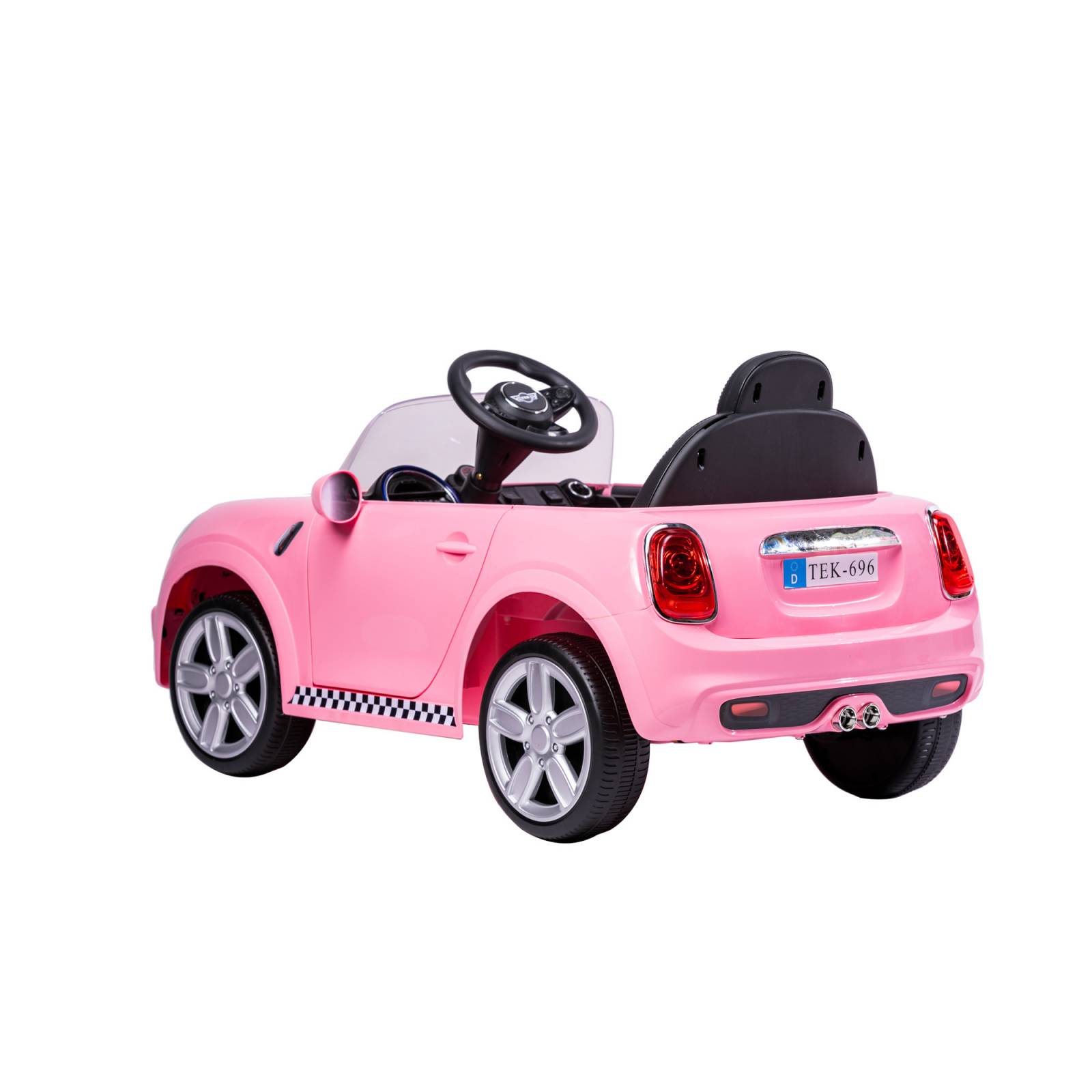 Carro eléctrico para niños con control remoto 12V cooper  - Rosa
