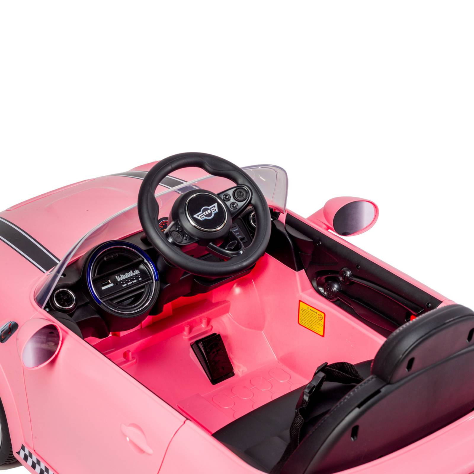 Carro eléctrico para niños con control remoto 12V cooper  - Rosa