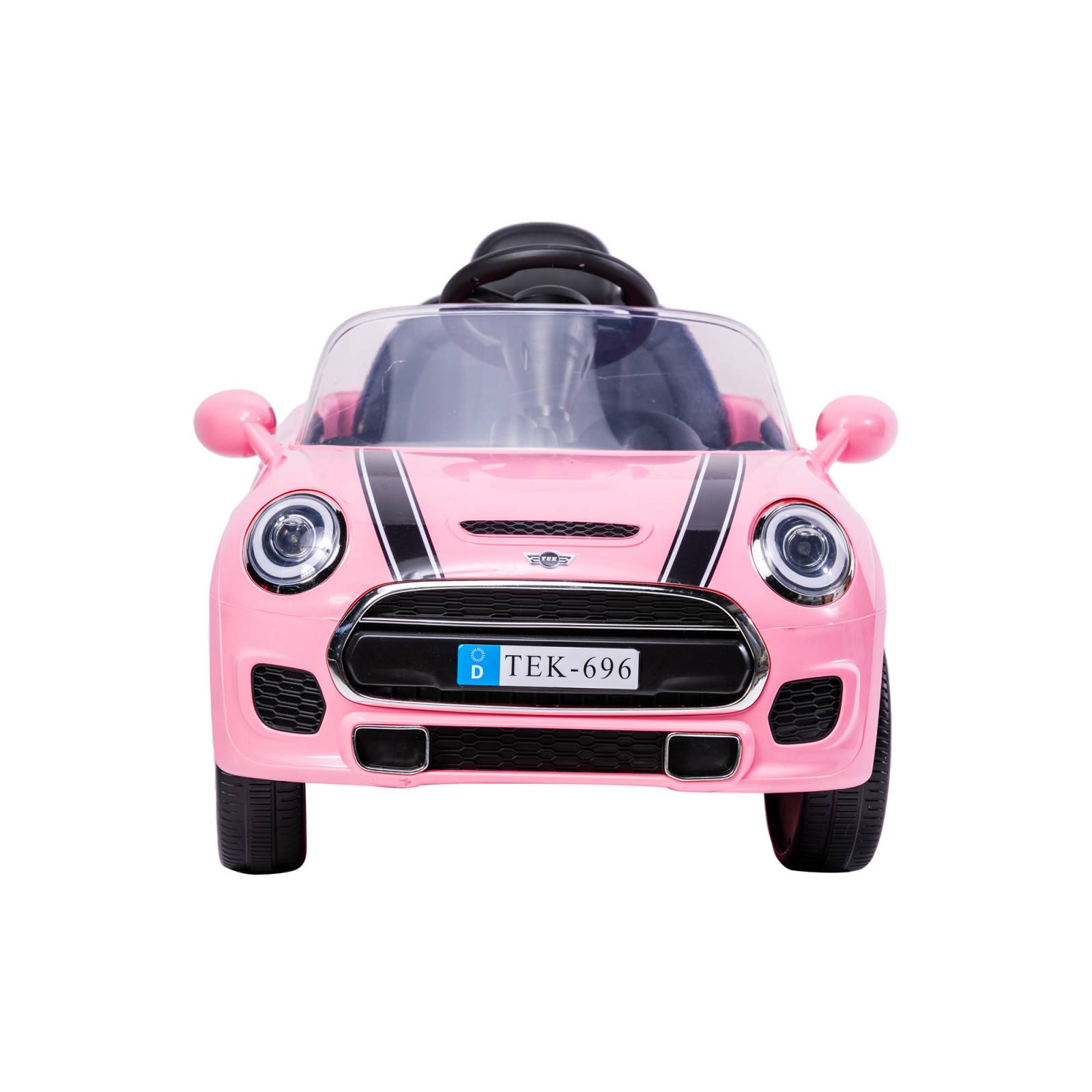 Carro eléctrico para niños con control remoto 12V cooper  - Rosa