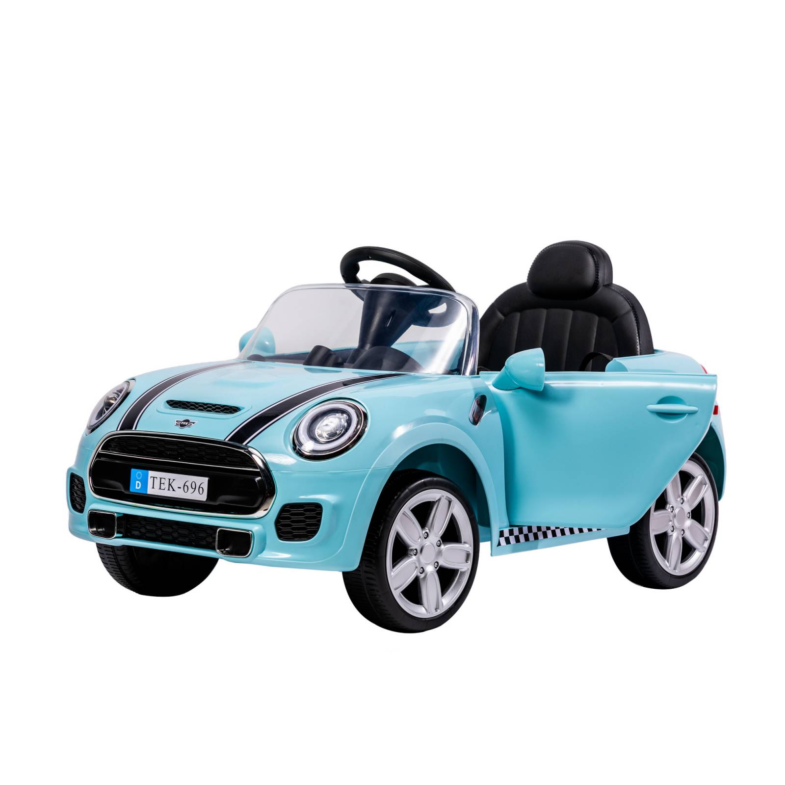 Carro eléctrico para niños con control remoto 12V cooper  - Azul