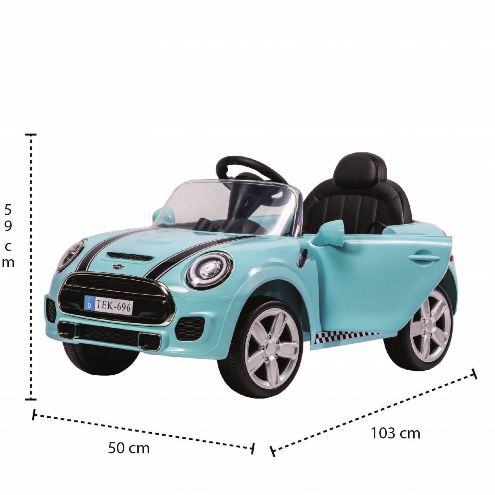 Carro eléctrico para niños con control remoto 12V cooper  - Azul