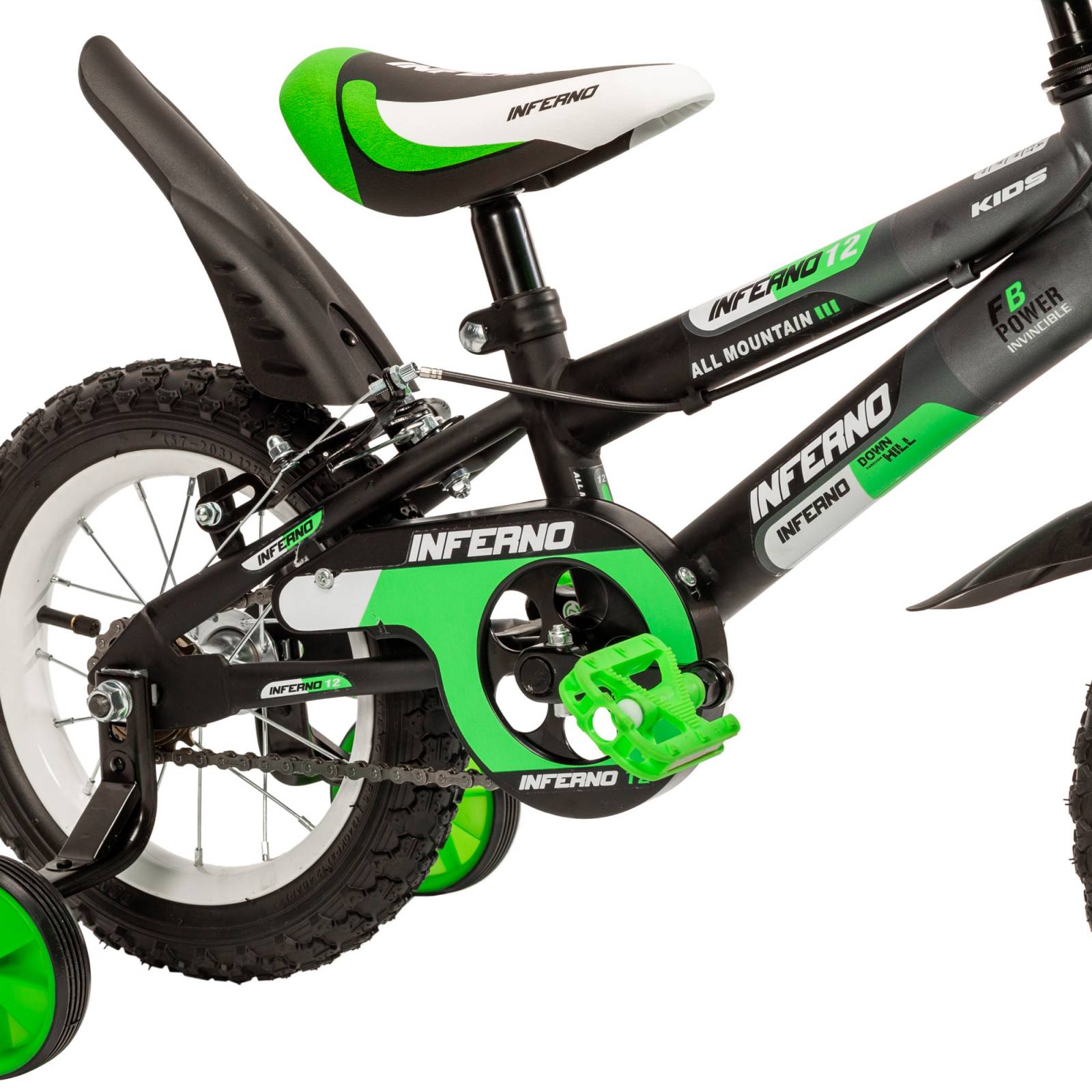 Bicicleta para Niños R12 Verde Llantas Aire y Entrenamiento - Verde