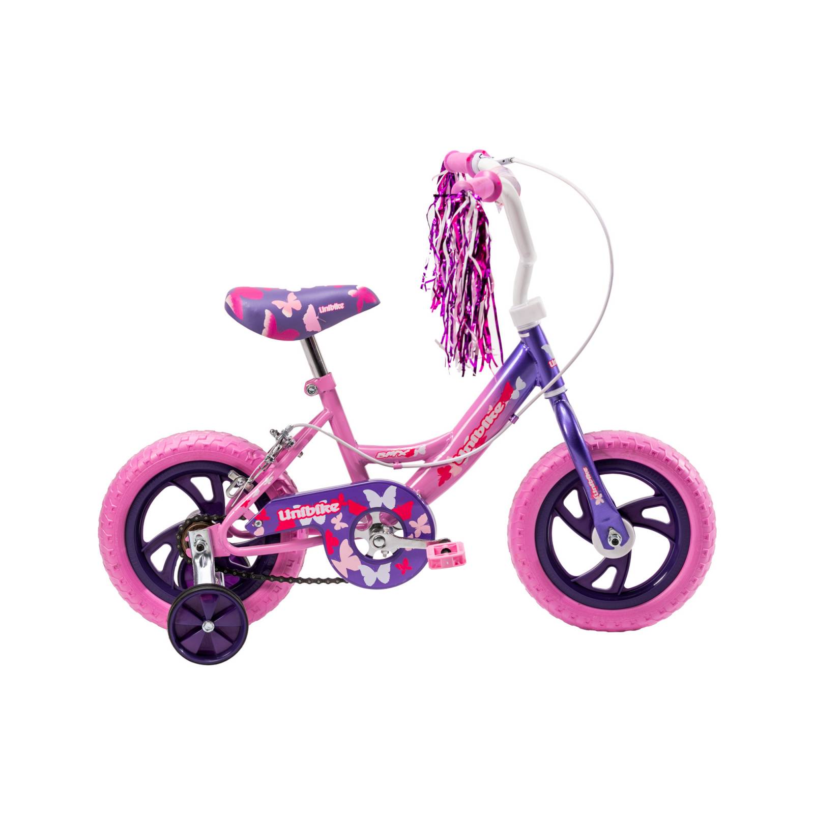 Bicicleta para Niños Rodada 12 Rosa con ruedas de entrenamiento  - Rosa.