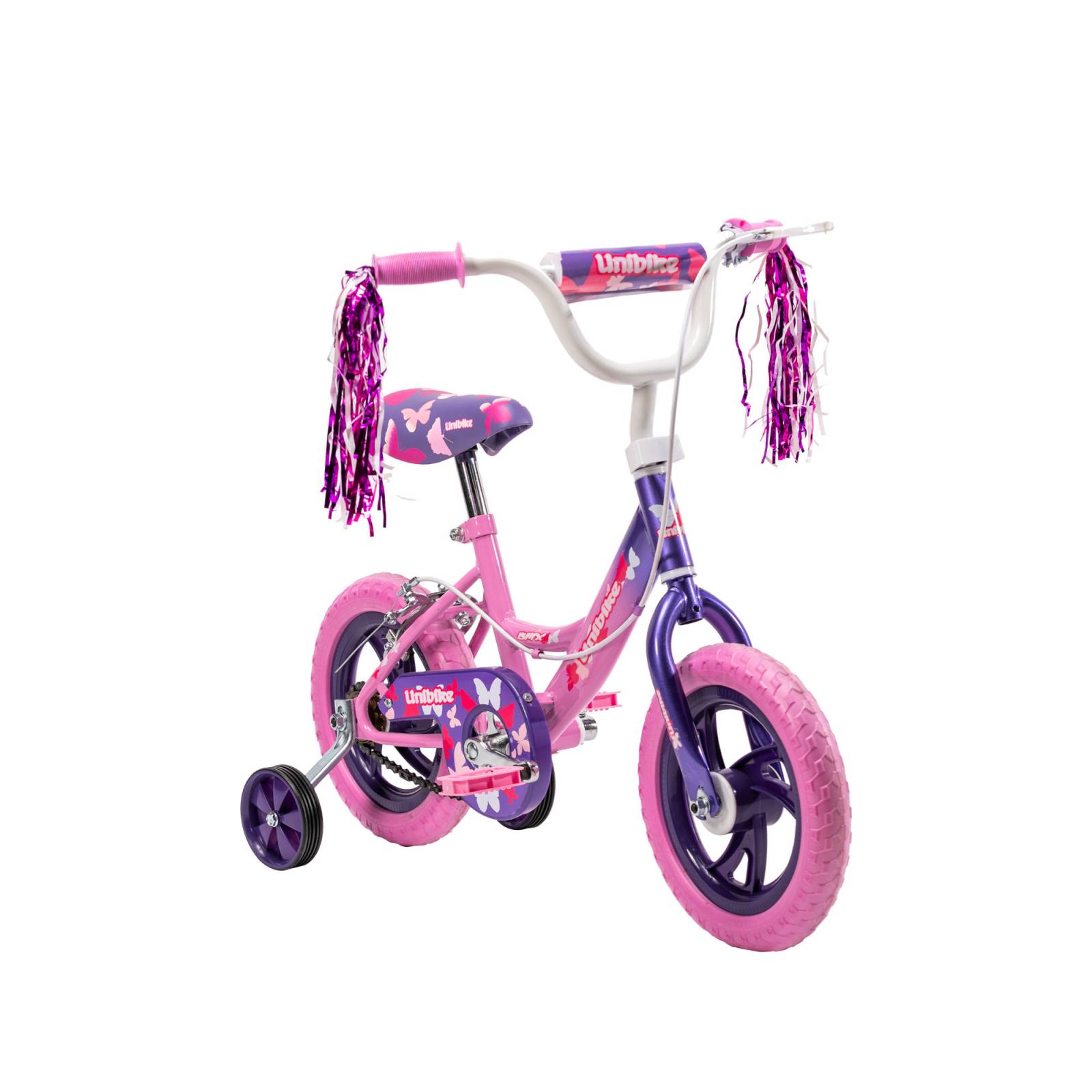 Bicicleta para Niños Rodada 12 Rosa con ruedas de entrenamiento  - Rosa.