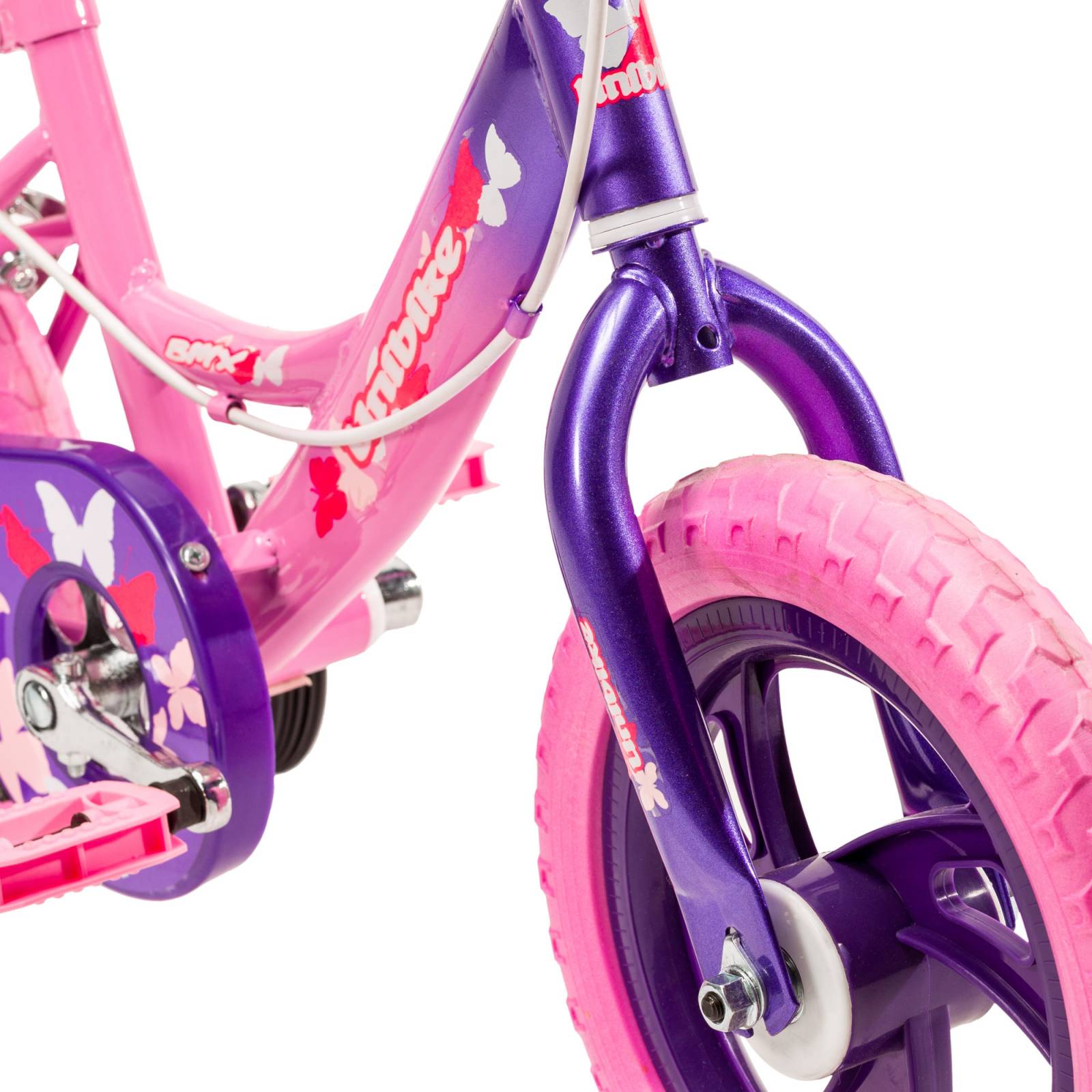 Bicicleta para Niños Rodada 12 Rosa con ruedas de entrenamiento  - Rosa.