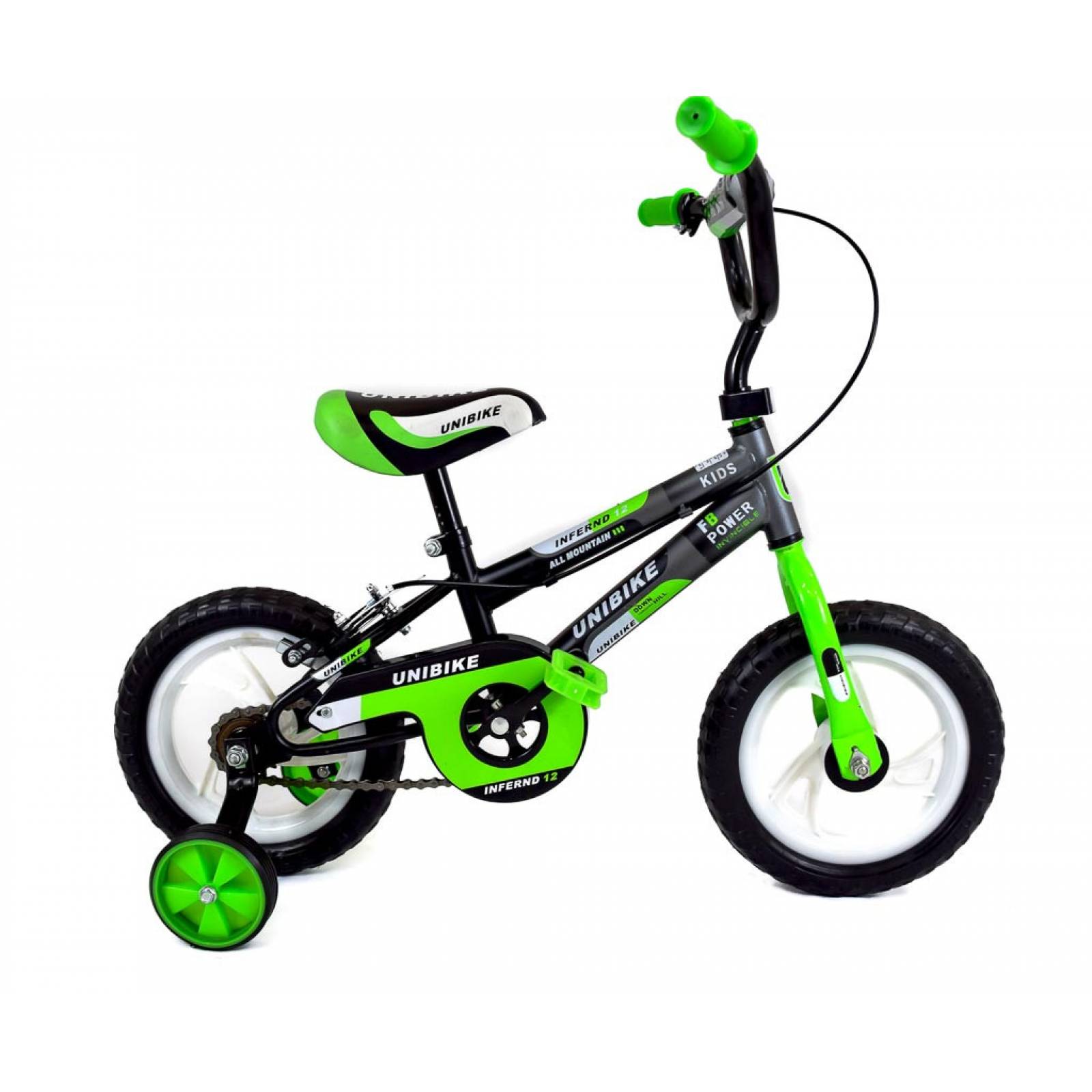 Bicicleta para Niños Rodada 12 Verde con ruedas de entrenamiento  - Verde