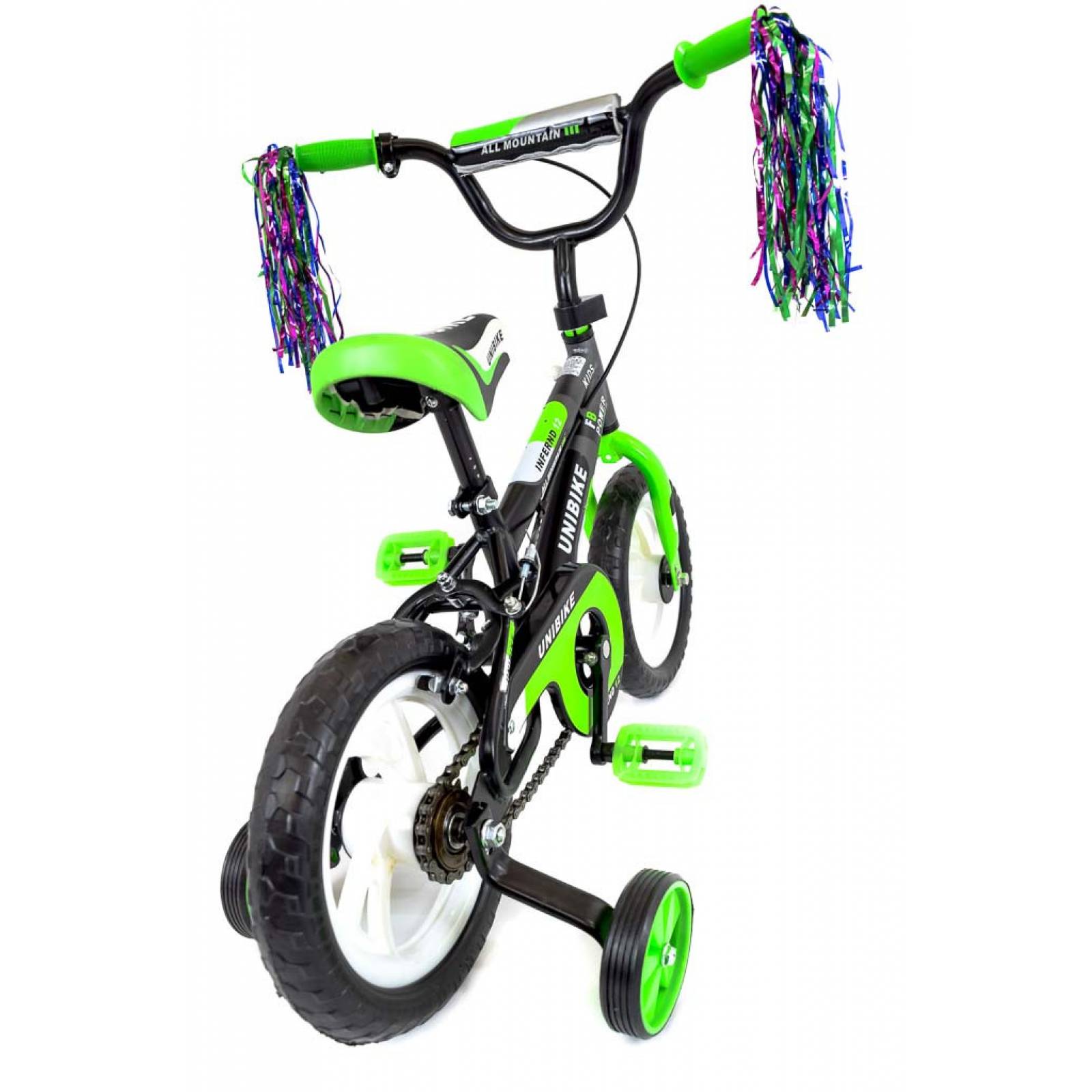 Bicicleta para Niños Rodada 12 Verde con ruedas de entrenamiento  - Verde