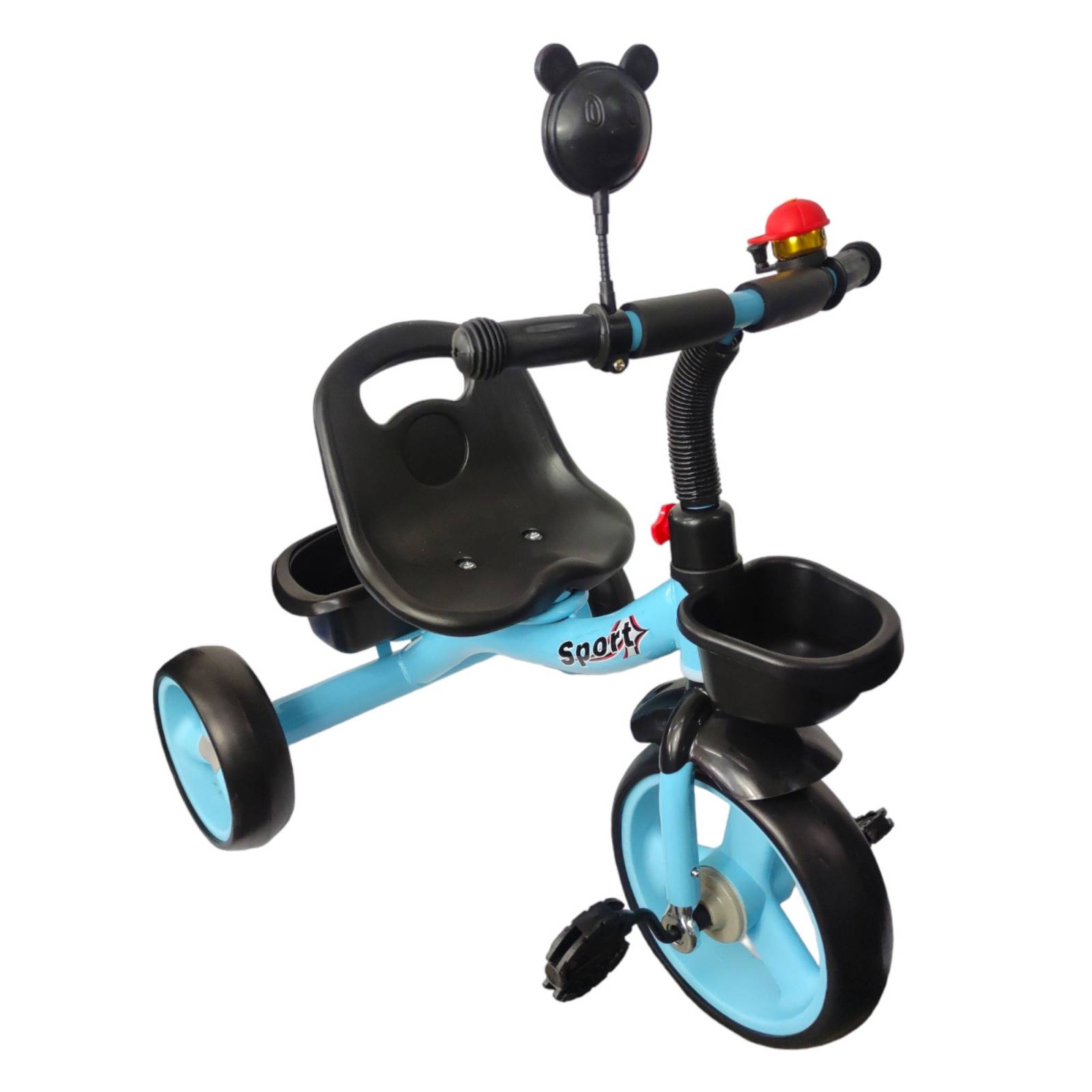 Triciclo para Niños Infantil con Canasto Salpicadera Espejo  - Azul.