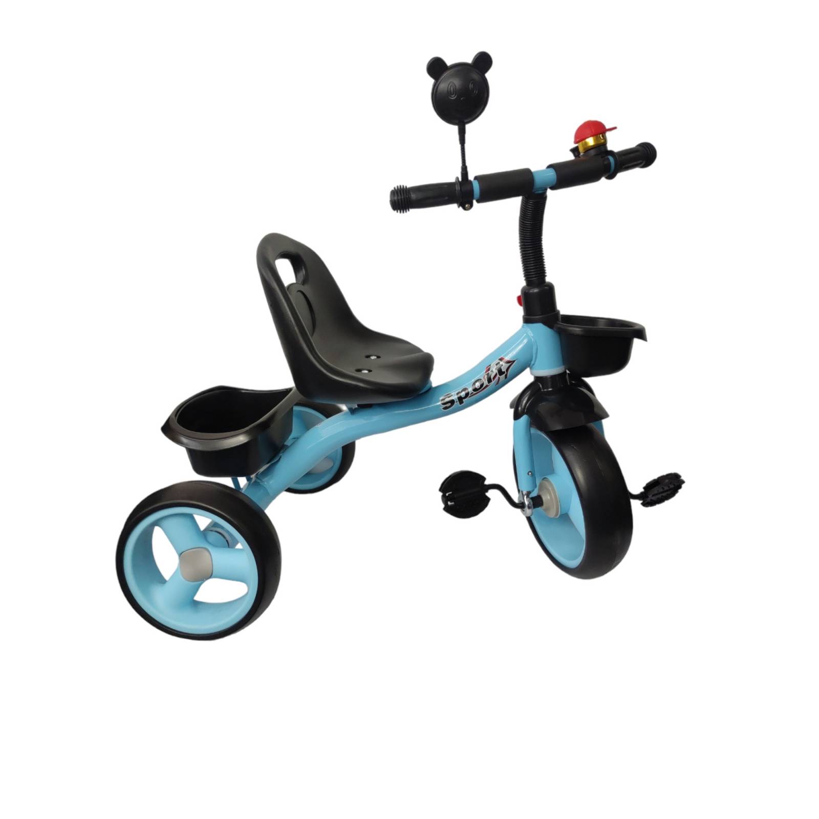 Triciclo para Niños Infantil con Canasto Salpicadera Espejo  - Azul.