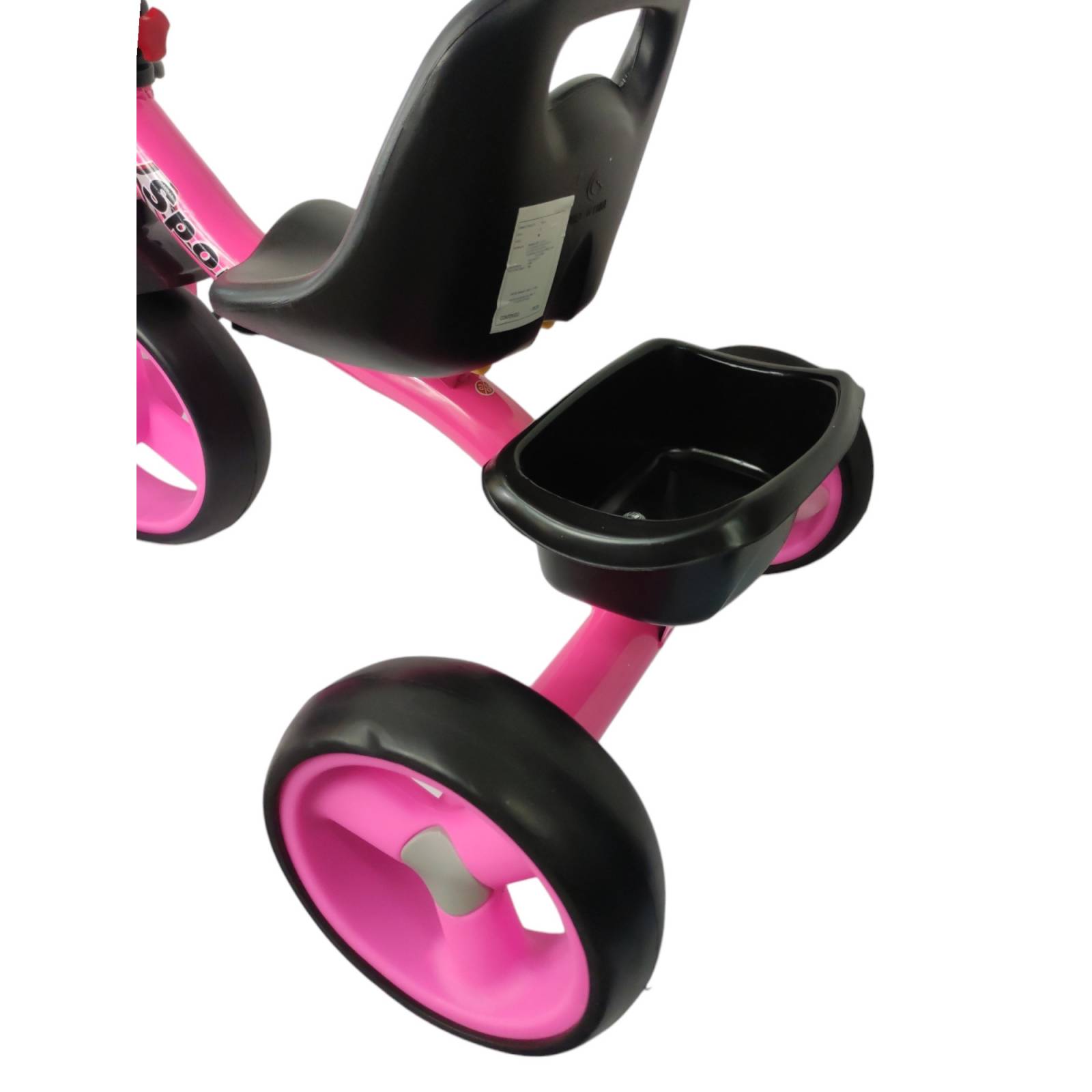 Triciclo para Niños Infantil con Canasto Salpicadera Espejo  - Rosa.