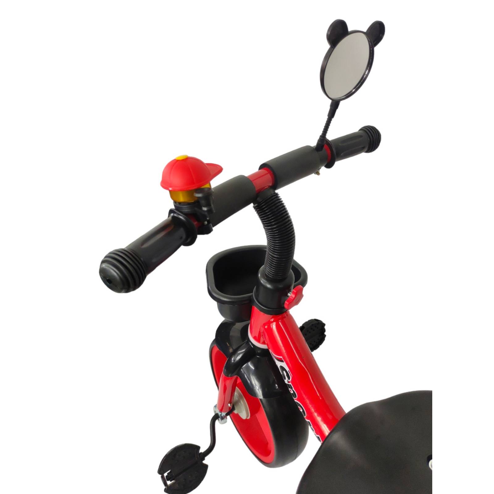 Triciclo para Niños Infantil con Canasto Salpicadera Espejo  - Rojo.