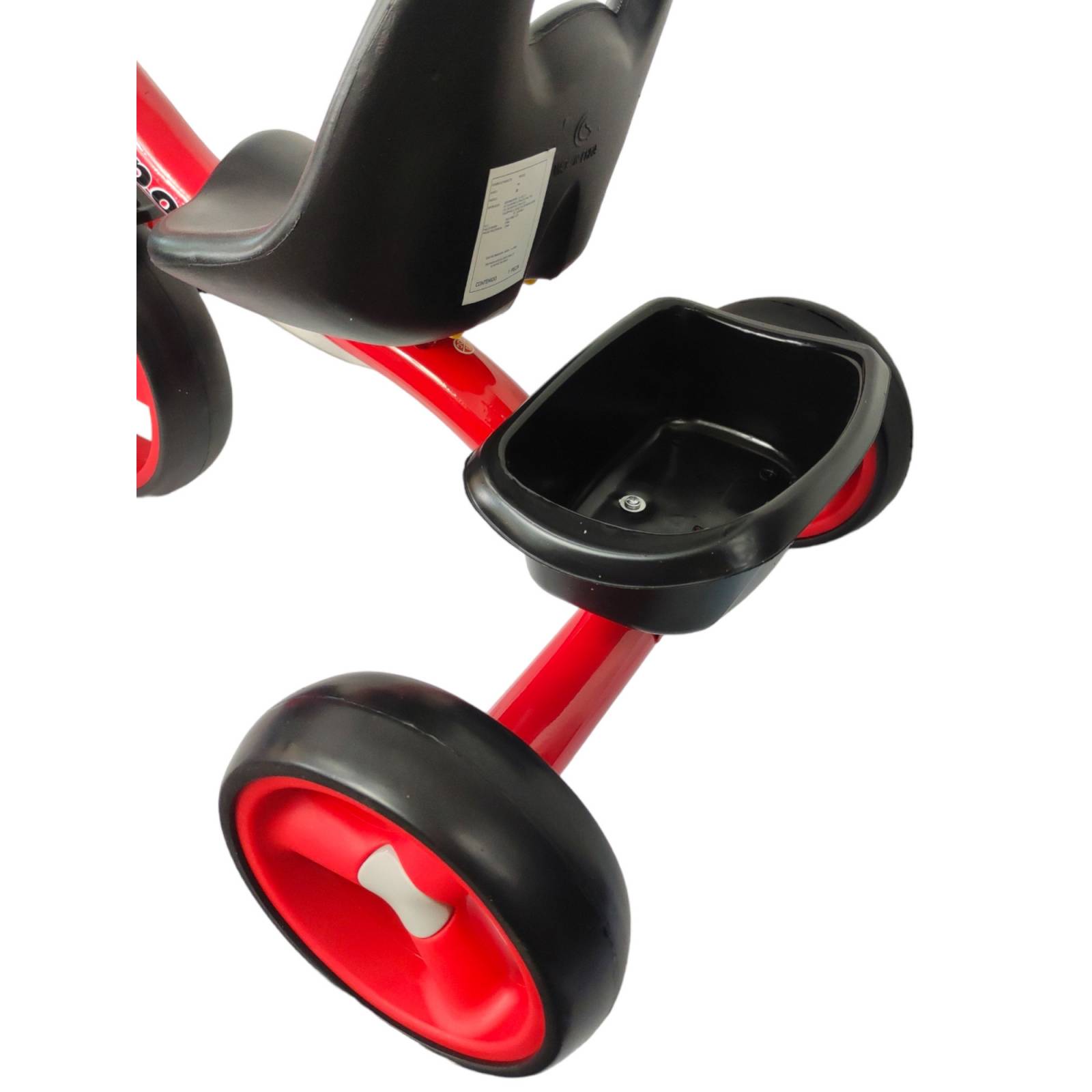 Triciclo para Niños Infantil con Canasto Salpicadera Espejo  - Rojo.