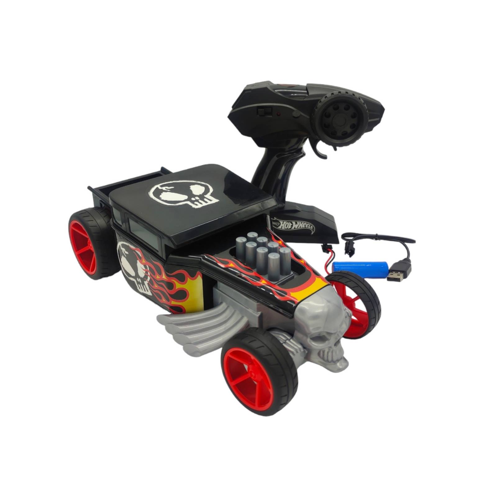 Coche a Control Remoto Hot Wheels 1pz,27cm,recargable,negro  - Negro