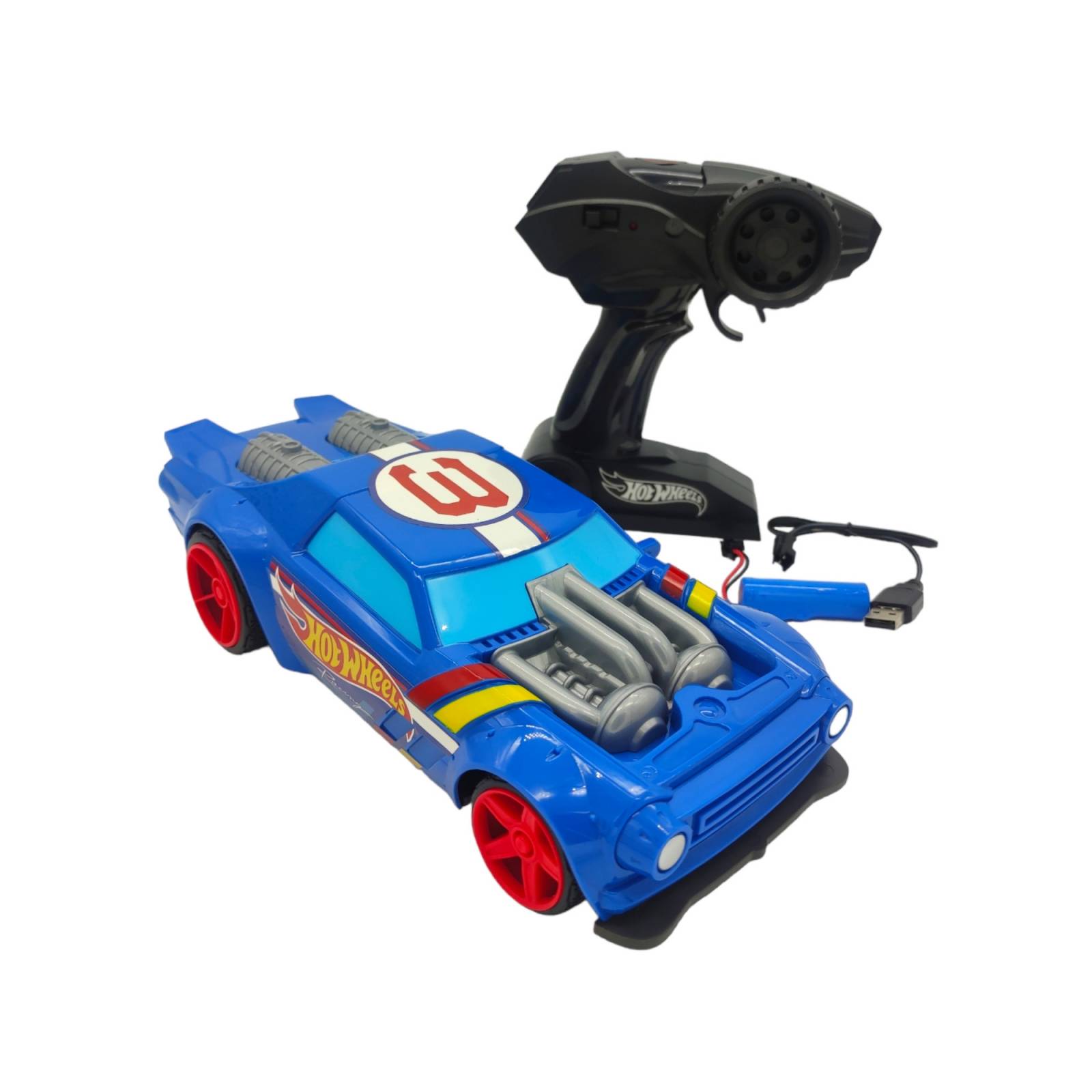 Coche a Control Remoto Hot Wheels 1pz,27cm,batería,Azul  - Azul
