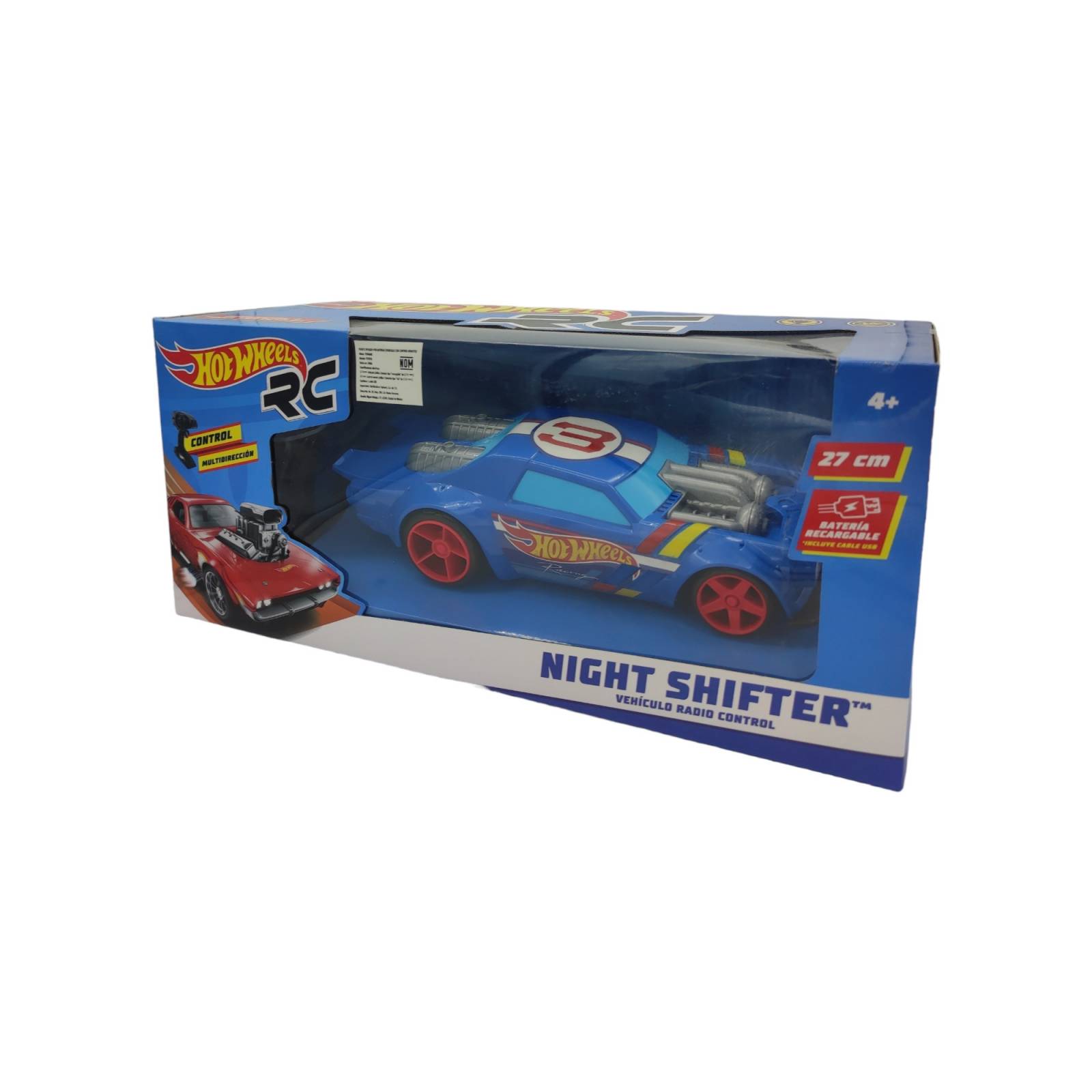 Coche a Control Remoto Hot Wheels 1pz,27cm,batería,Azul  - Azul
