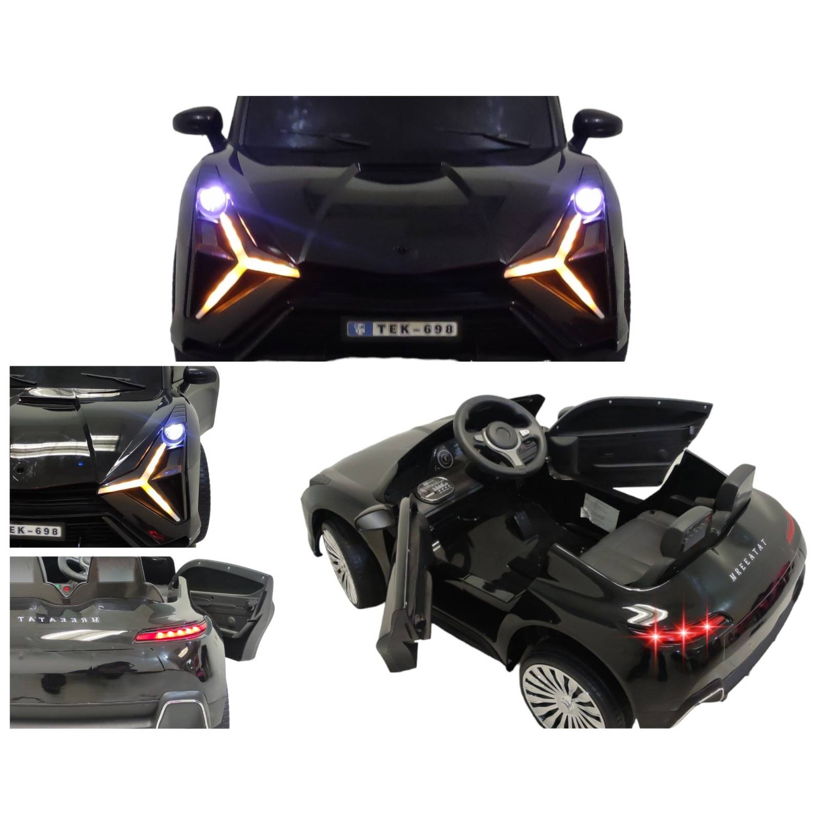 Carro electrico para niños con Control Remoto 12V Negro Lambo  - Negro