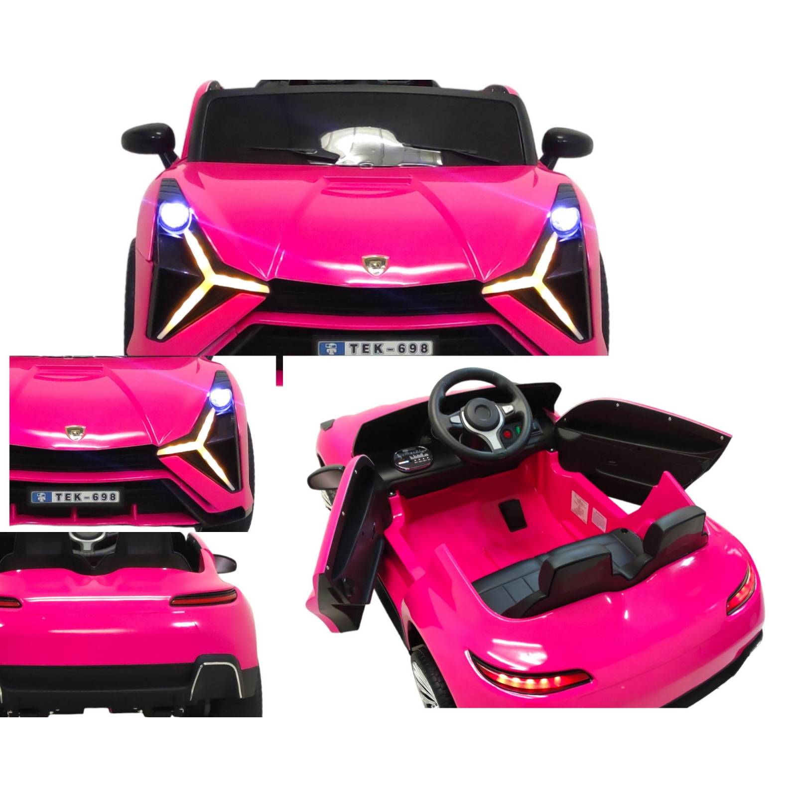 Carro electrico para niños con Control Remoto 12V Rosa Lambo  - Rosa