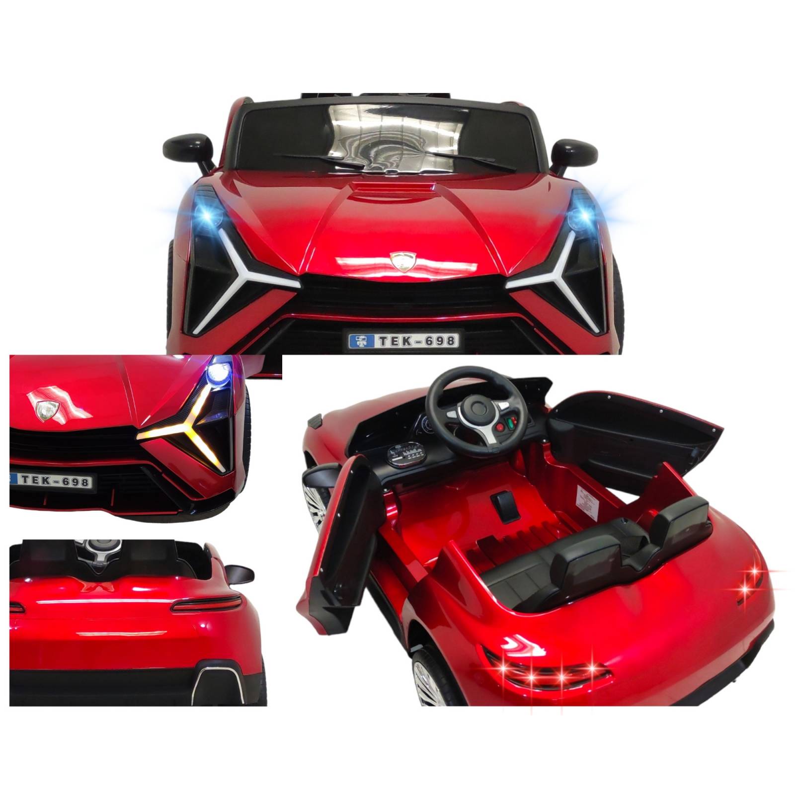 Carro electrico para niños con Control Remoto 12V Rojo Lambo  - Rojo