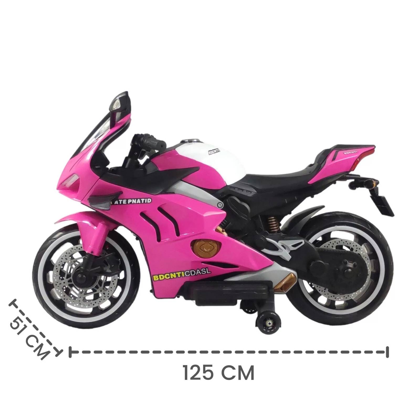 Motocicleta Montable Electrica Sonido Luz LED 12v Rosa  - Rosa