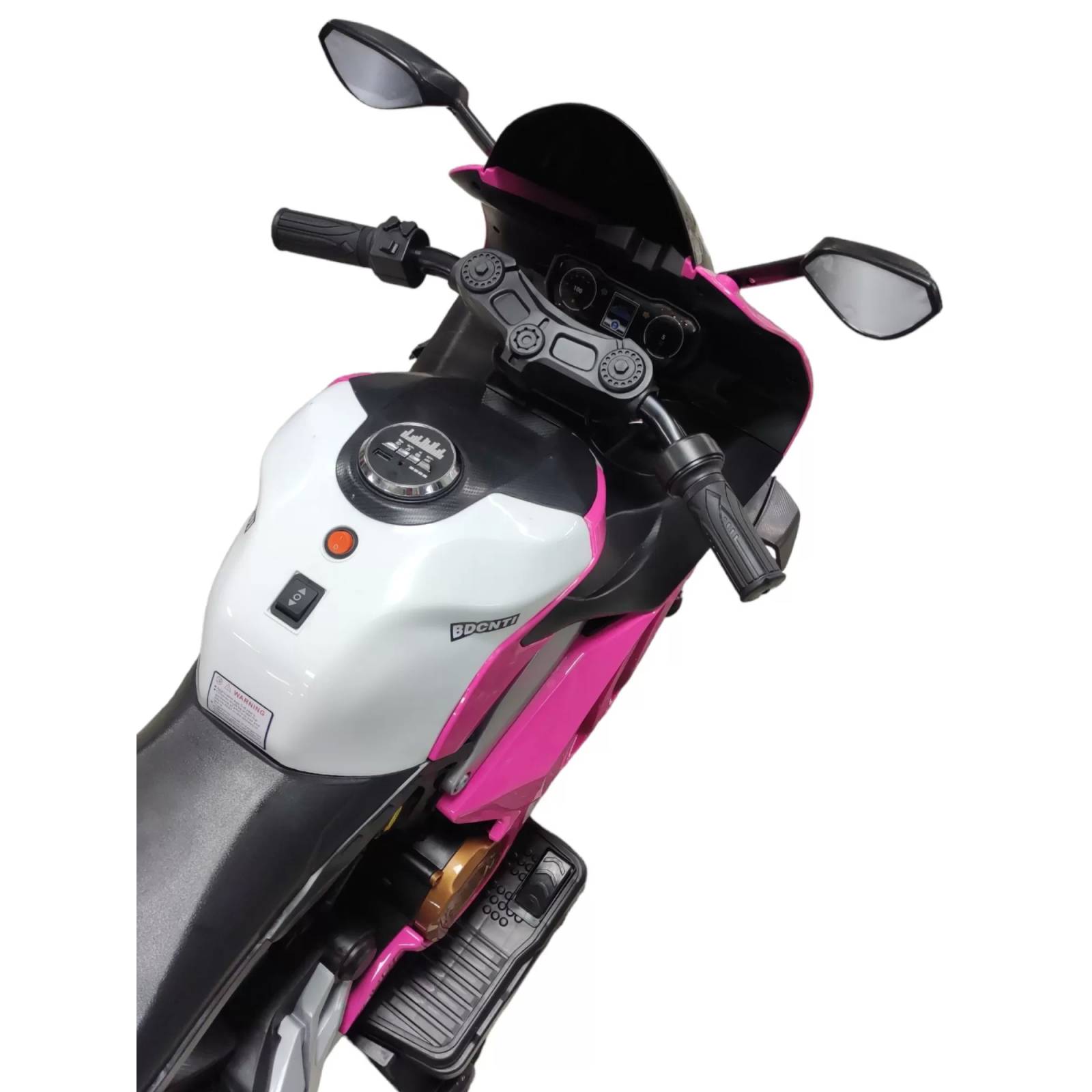 Motocicleta Montable Electrica Sonido Luz LED 12v Rosa  - Rosa
