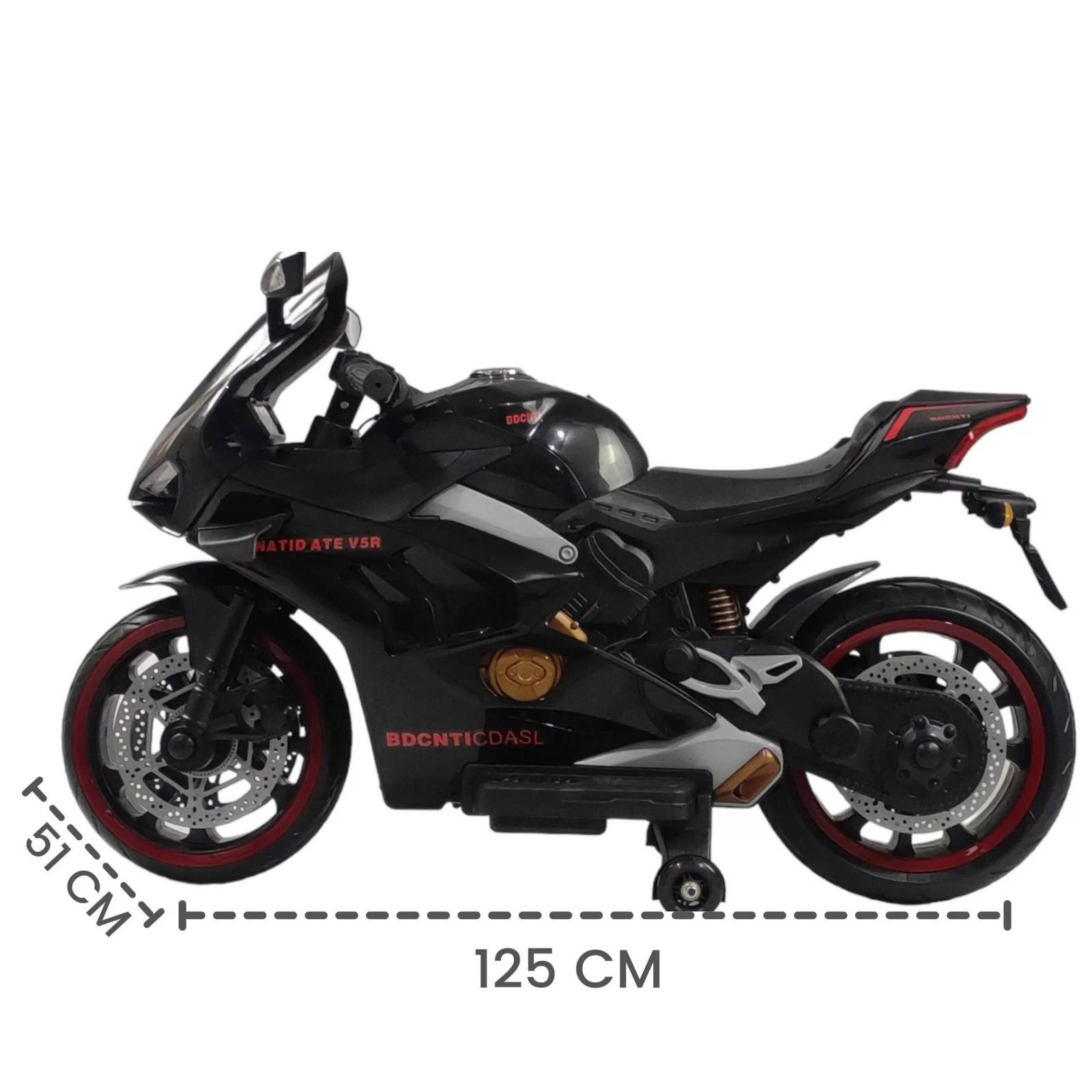 Motocicleta Montable Electrica Sonido Luz LED 12v Negro  - Negro