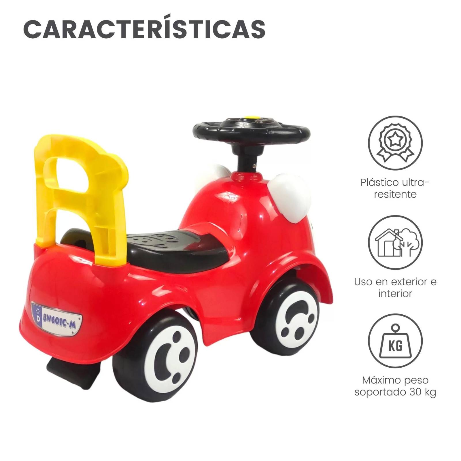 Montable Correpasillos con Sonido,Luz,Cajuela Chango Rojo - Rojo