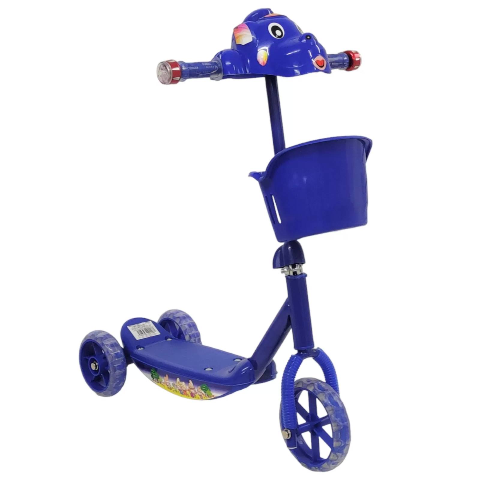 Patin del Diablo Scooter de Tres Llantas con Luz y Sonido  - Azul