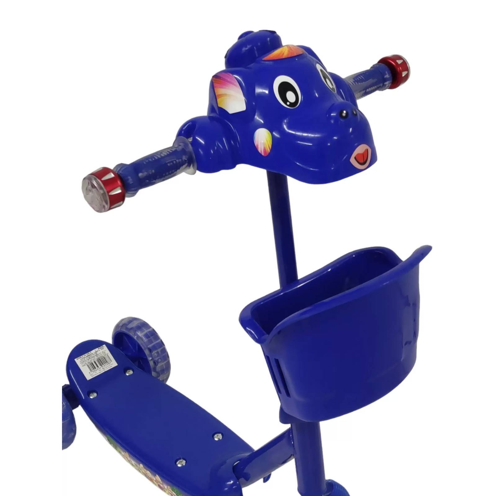 Patin del Diablo Scooter de Tres Llantas con Luz y Sonido  - Azul